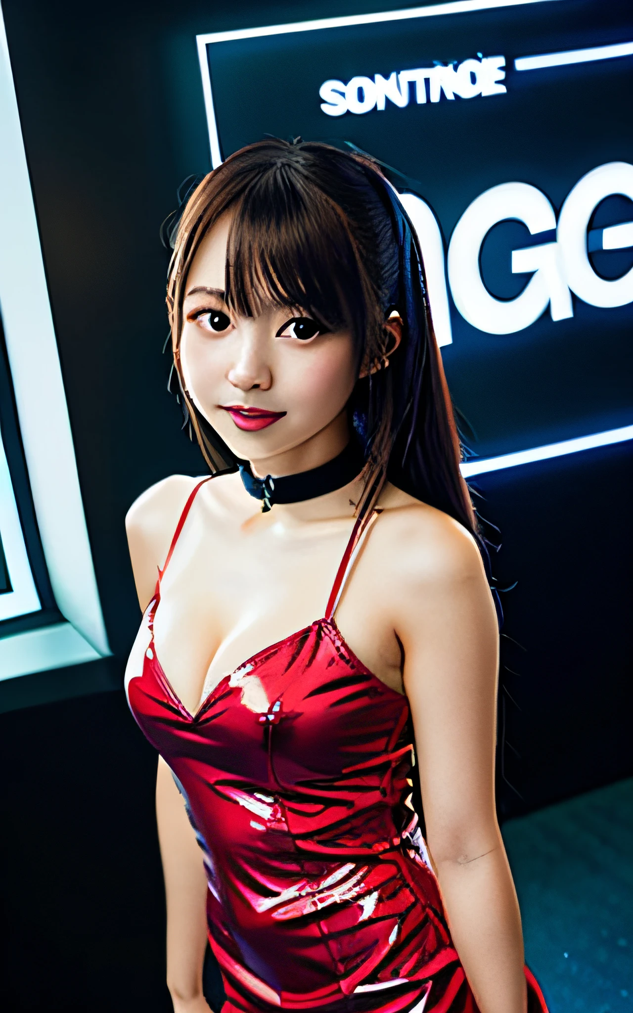 araffe asian woman in a red dress posing for a picture, trending at cgstation, trending on cgstation, wearing atsuko kudo latex outfit, Attractive pose, Anime girl in real life, Realistic young gravure idol, Sexy pose, Japanese goddess, Anime girl cosplay, CGCOSIETY, Chinese girl, CGstation, seductive anime girls
