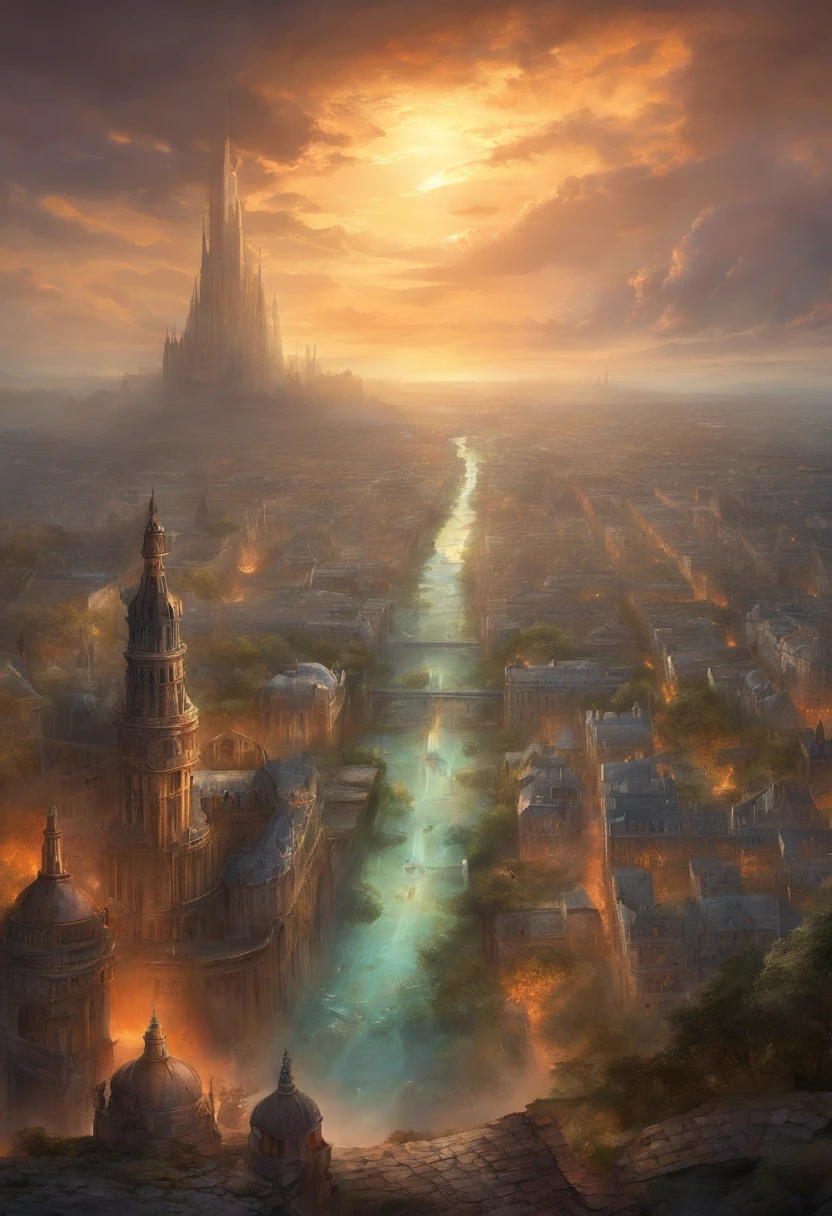 apocalypse, the ruins of Paris, higly detailed, Every detail of the picture is visible, An epic panorama of a ruined city