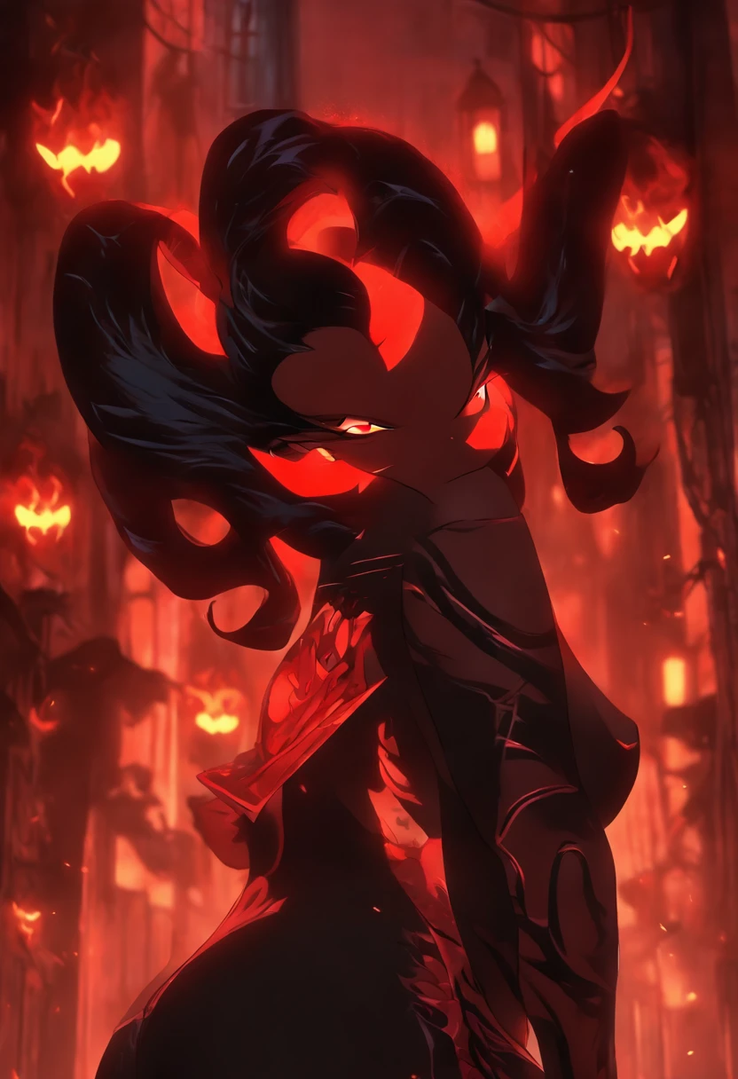 (best quality,4k,8k,highres,masterpiece:1.2),ultra-detailed,(realistic,photorealistic,photo-realistic:1.37),hot thicc succubus mama with long black hair, intense black lips, wearing a revealing black leather outfit adorned with BDSM elements. Her attire consists of a seductive bustier, accentuating her voluptuous figure. Her skin is a captivating shade of fiery red, exuding a demonic allure. Elegantly sprouting from her back are a pair of majestic demon wings, exquisitely detailed with intricate patterns. Atop her head, she possesses mesmerizing tiefling horns, exemplifying her otherworldly presence. The artwork should capture her enticing aura, showcasing her confidence and power. The light in the scene should emphasize the seductive curves of her body, casting dramatic shadows and highlights. The color palette should evoke a sense of darkness and desire, with rich contrasting tones of black, red, and deep maroons.