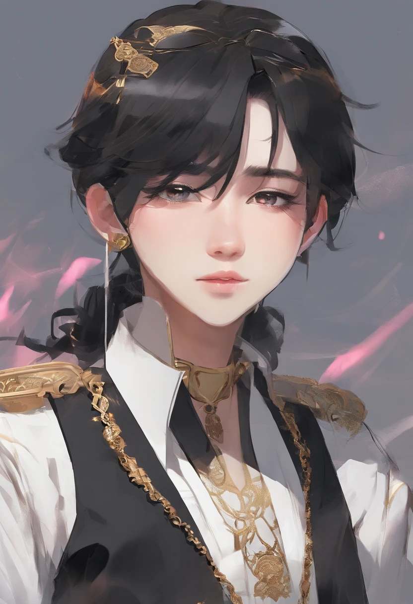 Allafard Asian man,Black jacket and gold necklace, a picture inspired by Zhang Han, Trend of CGsociety, Realism, Wang Yibo(1.6)。Cai Xukun, yanjun cheng, jung jaehyun, hyung tae, hong june hyung, ryan jia, portrait of kpop idol, heise jinyao, headshot profile picture, bian luan, Shin Jinying, jin shan