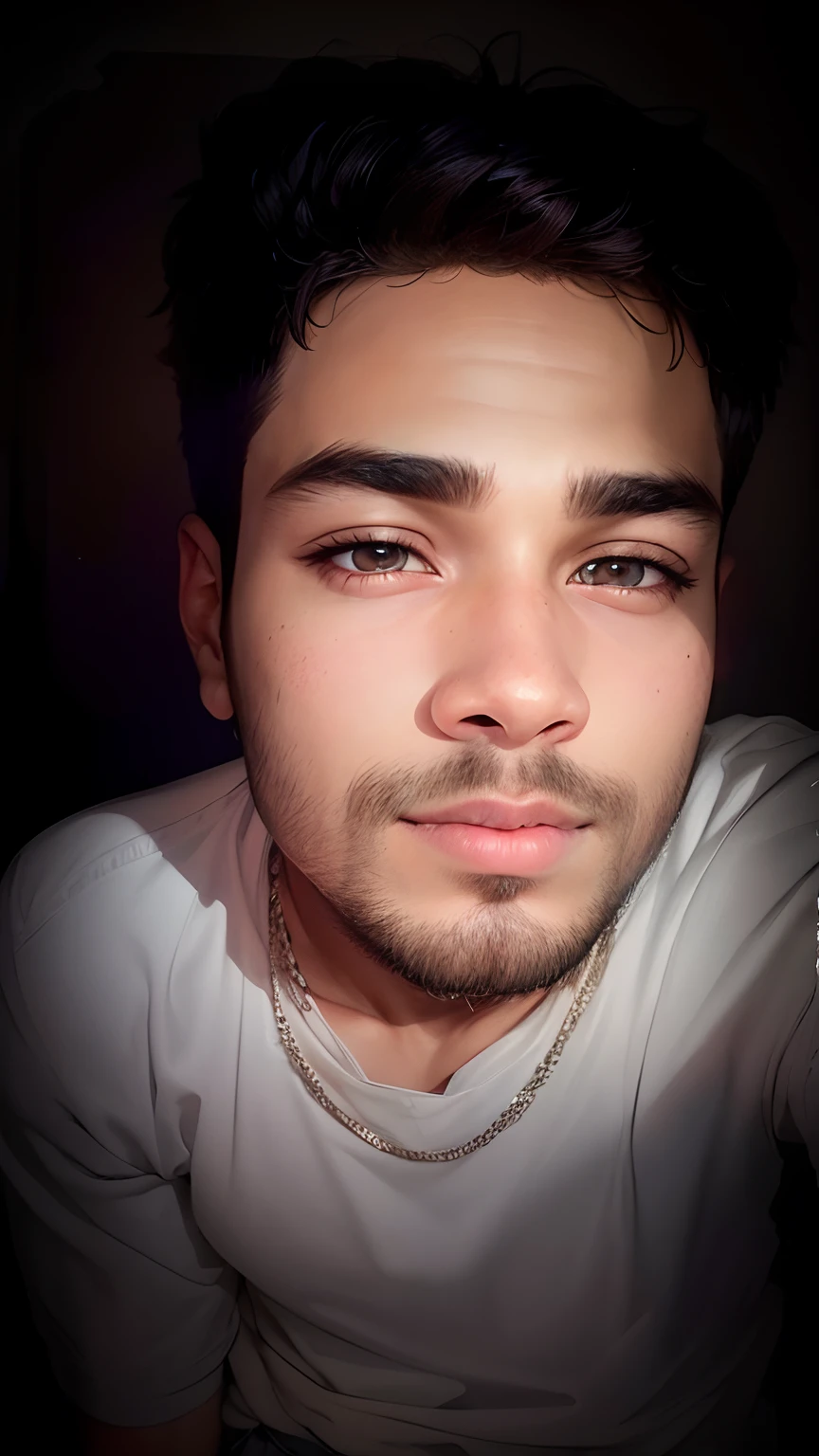 Best Quality, Ultra-detailed, High resolution, extremely details CG, Unity 8k, super detailed,young cute boy 18 year indian, 3d background colour lights