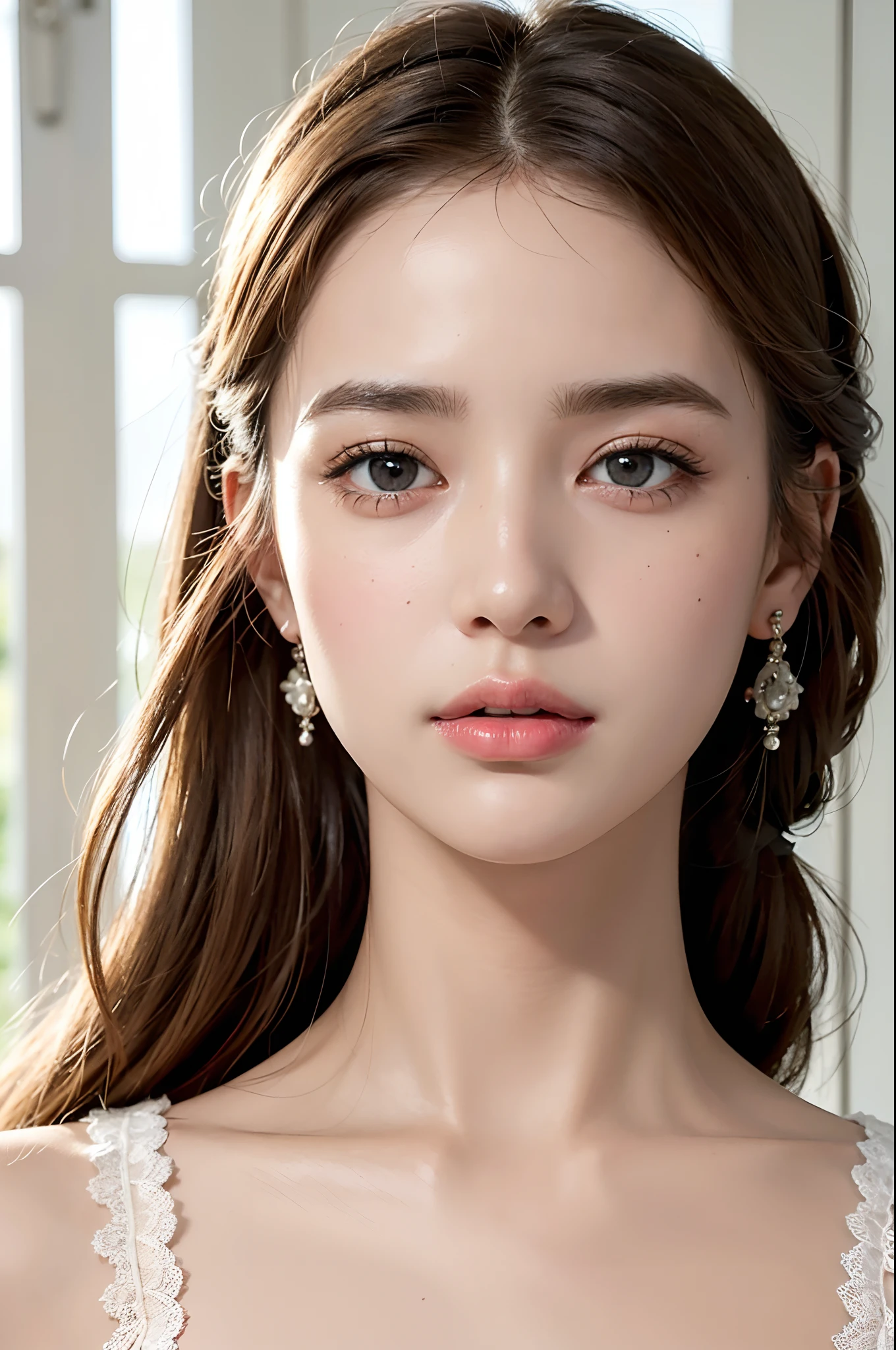 Best quality,masterpiece,extremely detailed,high res,8k,ultra high res,detailed shadow,ultra realistic,realistic,dramatic lighting,intricate details, sharp focus, professional, photorealistic, real life,photorealism,an extremely delicate and beautiful,beautiful detailed girl,beautiful detailed eyes,1girl,solo,detailed face,realistic eyes,realistic skin,dynamic pose, dynamic angle, (photorealistic:1.4), (Authentic skin texture:1.3),1girl,beautiful detailed eyes and face,lora:GirlfriendMix2:1,silk robe, (hollow pattern, silk), earrings, slim body,blond hair, ponytail, braid hair,detailed beautiful delicate face, detailed beautiful delicate eyes, a face of perfect proportion, high detailed skin, detailed skin,a realistic representation of the face,