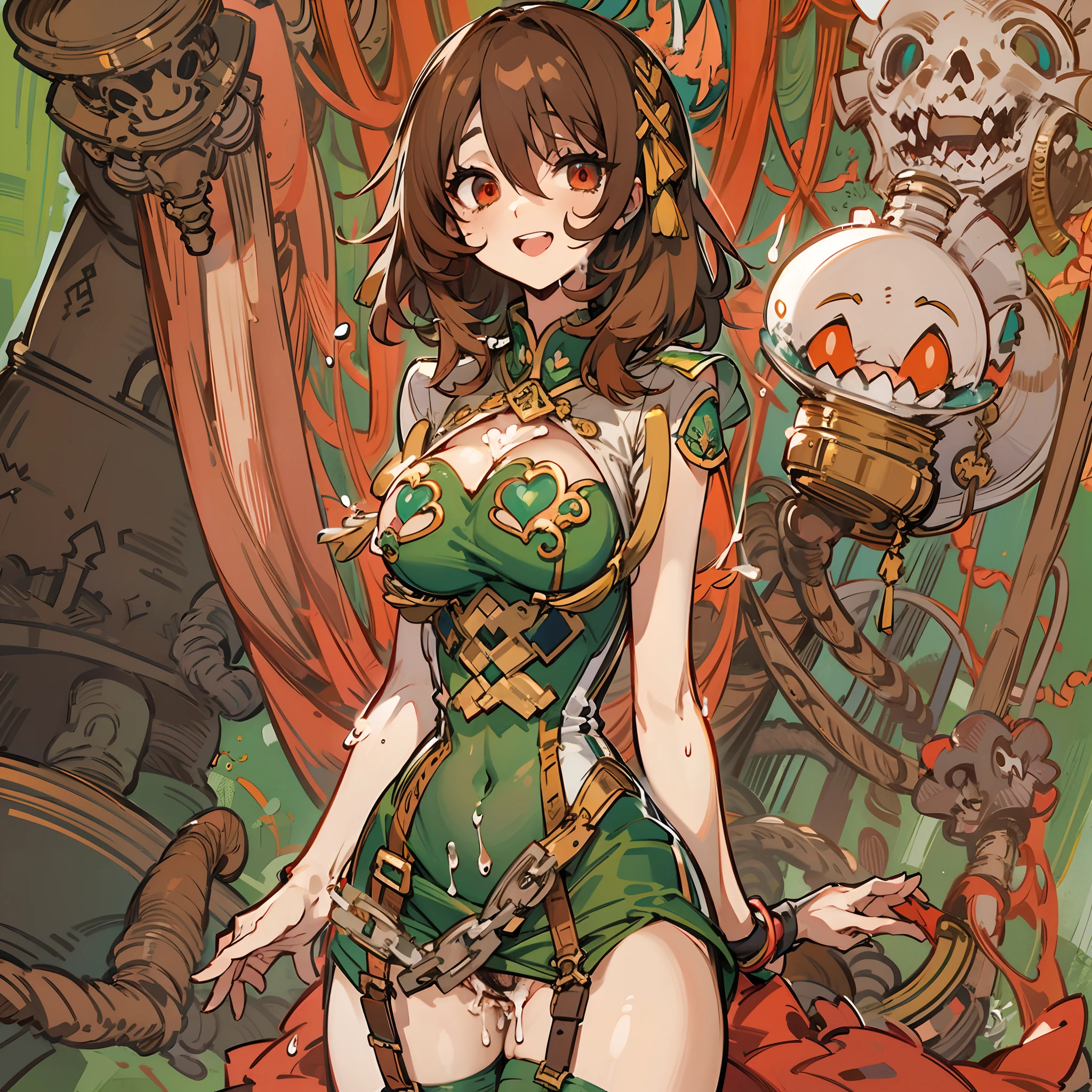 Tentacle binding,cum shots,Nipple patches,X-rated,undertale,chara,red - eyed,Charming,Evil laughter,sexy for,green color,brown pubic fur,red colour,Open chest and breasts,Open navel,pantyless,no-bra,stocklings,Full body standing painting,tempting pose,with short brown hair,Stripper,Be red in the face,Lust,Hand repair,the detail,Sex clothes,k hd,Cocked buttocks,love heart,jade foot,Expose the chest,Vest line,with an open crotch,Dress revealingly,flesh body,Obscene lines,痴女,Close to the original,illustration,CG,slaves,Bed,anime big breast,quadratic element(Optimal image quality,tmasterpiece,sexual appetite)