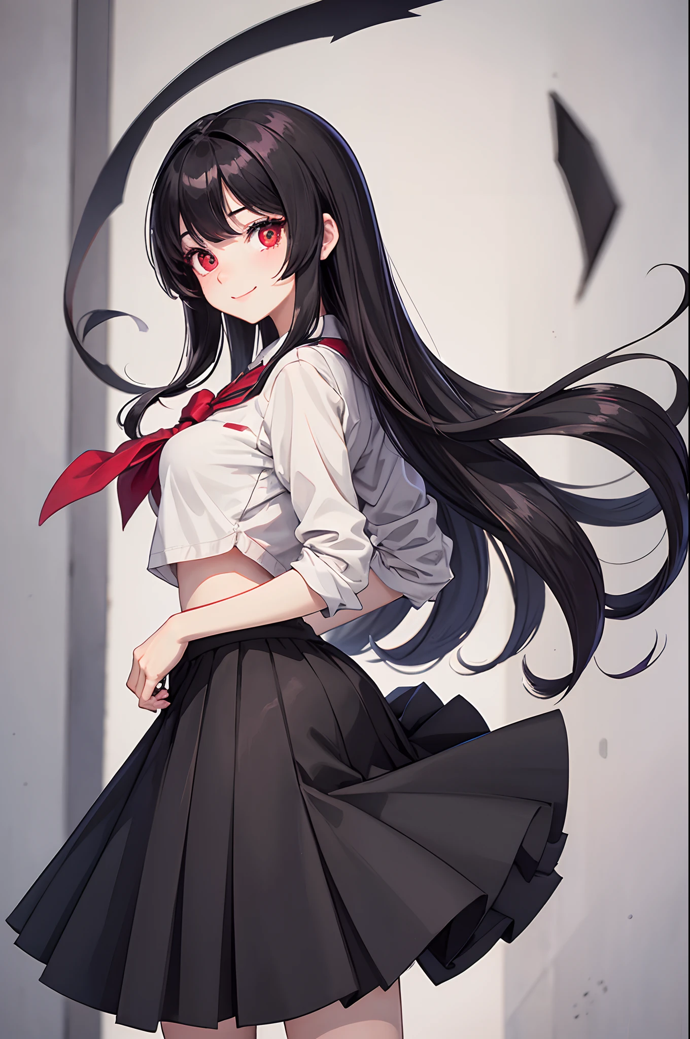 -  girl
- age : - habi : smile
-  black hair long hairstyle 
- eye colors : Scarlett Red
- height : 169
- Bust : 89
- waist : 61
- hip : 88