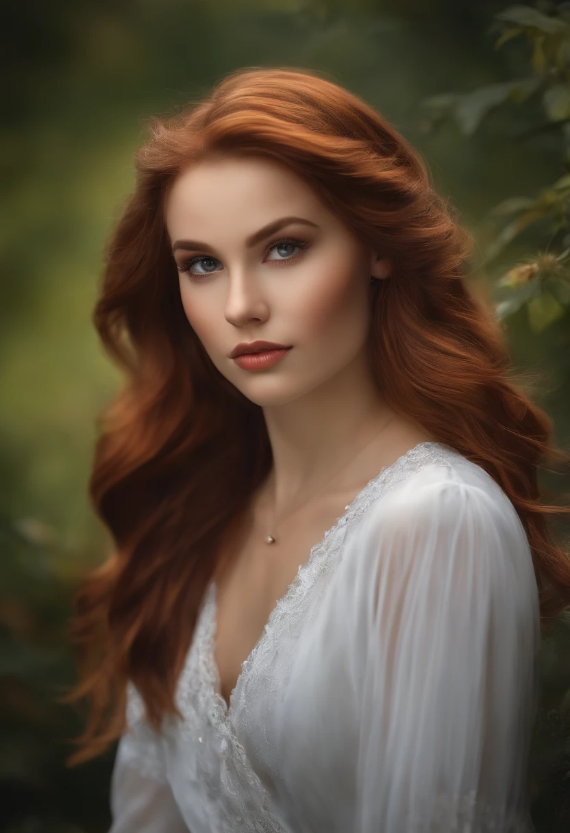 Girl realistic chestnut hair
