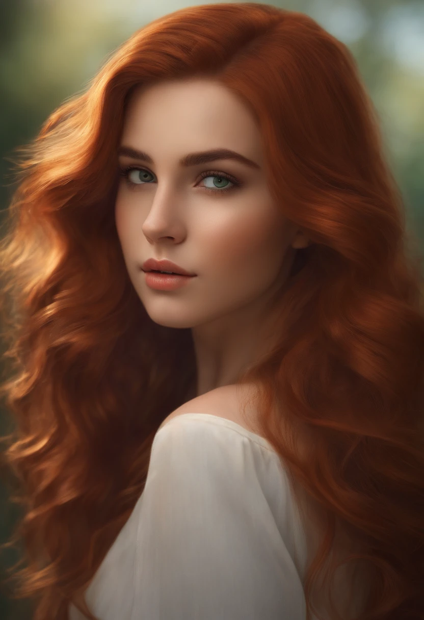 Girl realistic chestnut hair