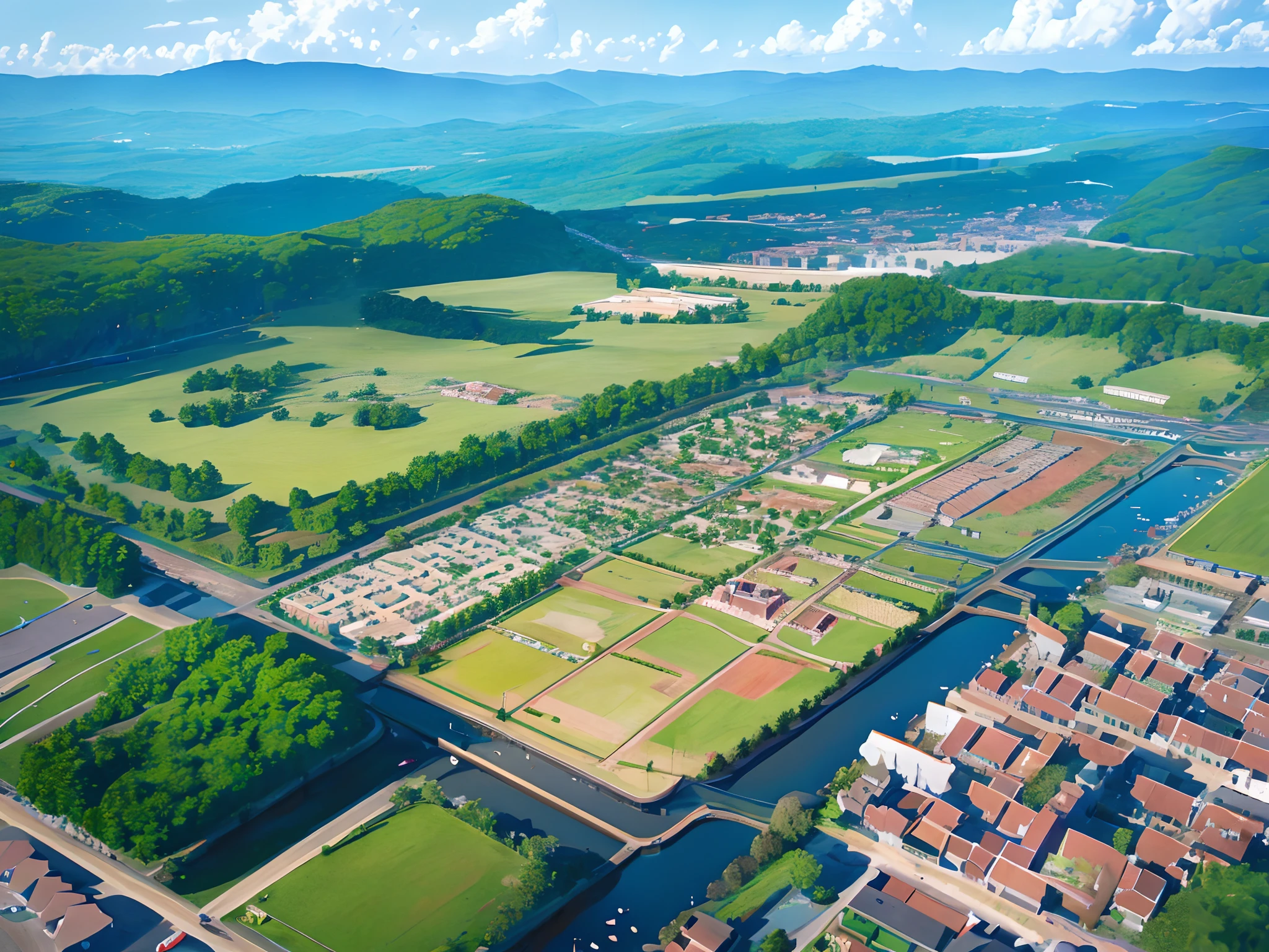 a map of a street, barycentric subdivision, urban planning, street top view, conceptual, 2 d axonometric overhead view, subdivision, most detailed, architectural planning, mega detailed, bird's eye view, mega structure city, hi resolution, above view, residential, a digital rendering, plan drawing, RAW photo, 4k resolution, park tree, green landscape
