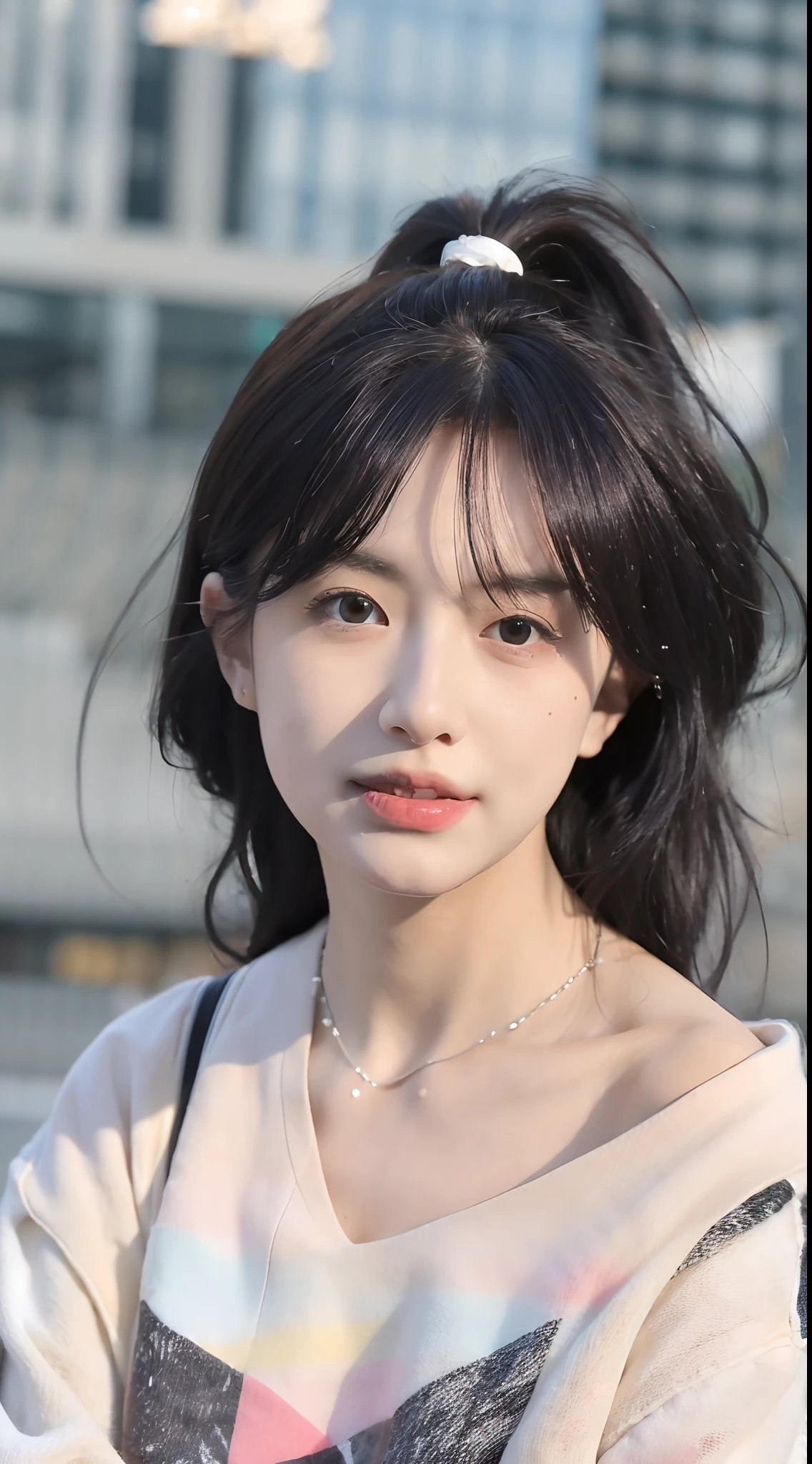 Random posture, mix4,(8k, RAW photo, best quality, masterpiece:1.2), (realistic, photo-realistic:1.37),1girl,cute,cityscape, night, rain, wet, professional lighting, photon mapping, radiosity, physically-based rendering,, gradient black colour hair,, White hair, short curly hair, handsome, girl, white ball suit, top quality picture, high resolution, 1080p, (clear face), (detailed facial description), (detailed hand description), (masterpiece), (exquisite CG), extreme light and shadow, messy hair, master's work, rich details, (fine facial features), (highest quality picture), (masterpiece), (detailed eyes),Look ahead with your eyes,Fine collarbone
