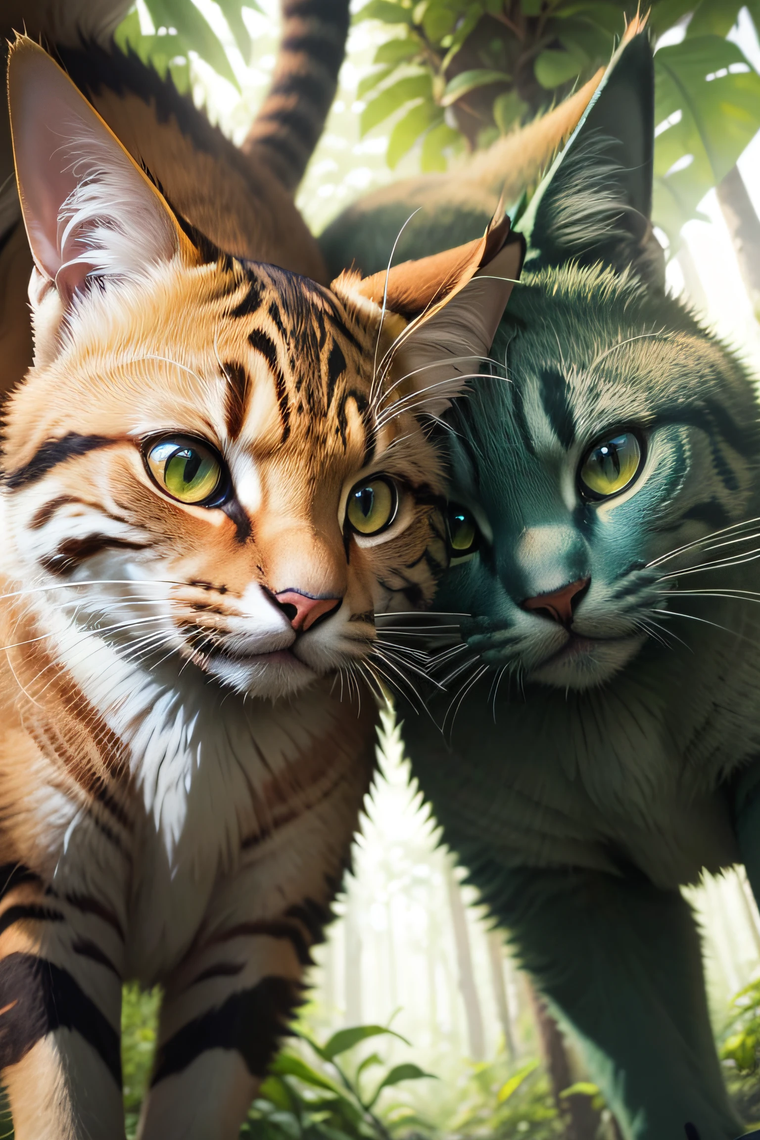 Cat High nation-geographic symmetrical close-up portrait shoot in green jungle of an expressive Kangaroo, anamorphic lens, ultra-realistic, hyper-detailed, green-core, jungle-core –ar 16:9 –q 2 –v 5 rtx on --ar 73:128 --s 750 --v 5. 2