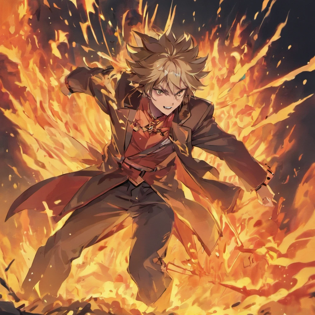 A ferocious man with a horse's head,Handheld Weapon,hell background,ghastly
