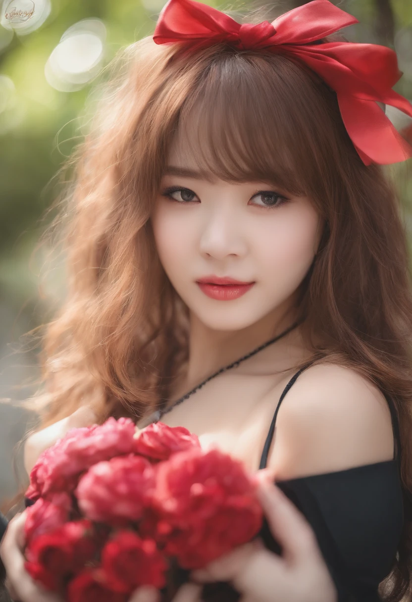 Pretty girl,1 girl, Outside, 二重まぶた, Huge breasts :1.2, Ultra-detailed face