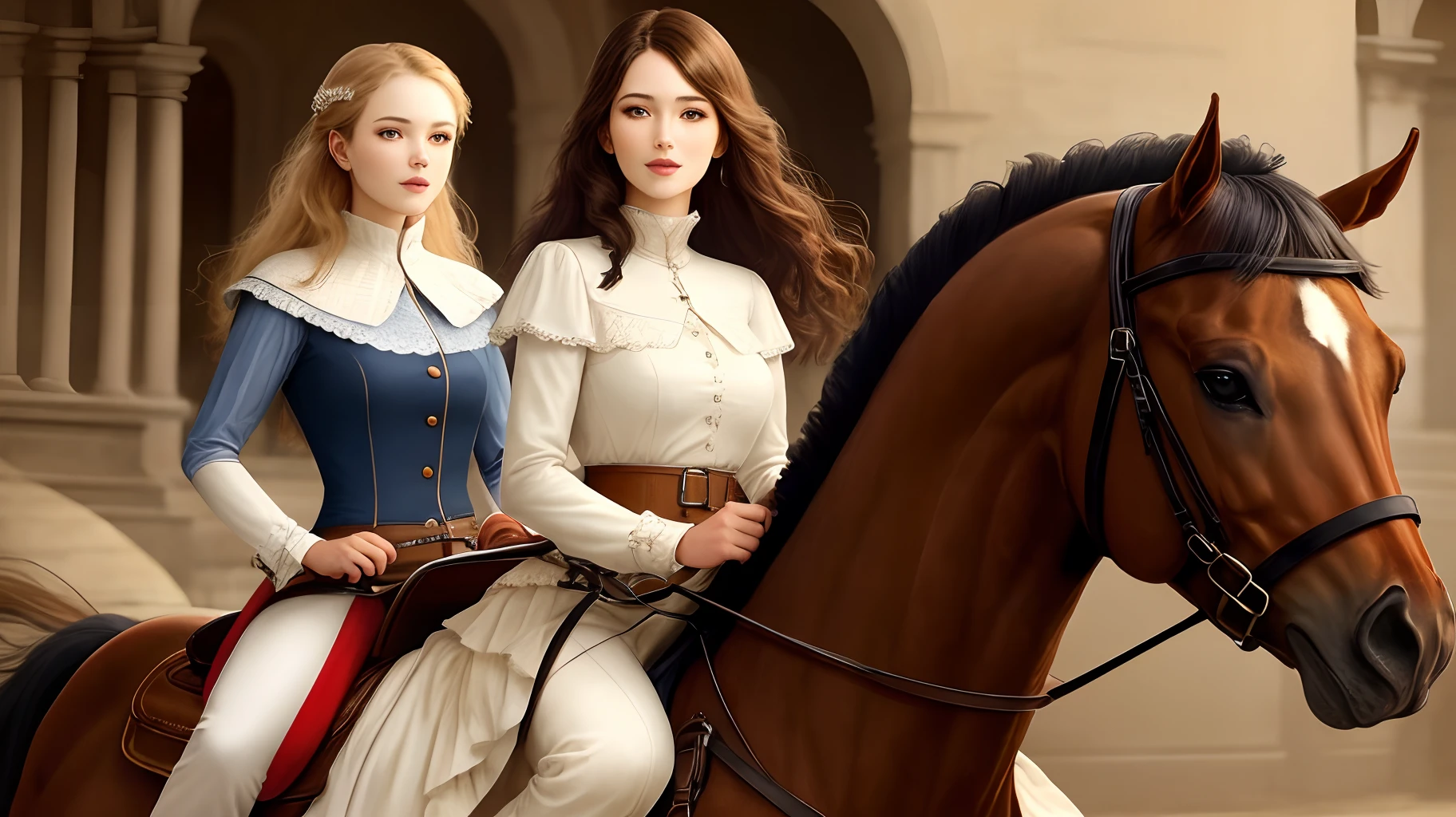 Beautiful woman on horseback