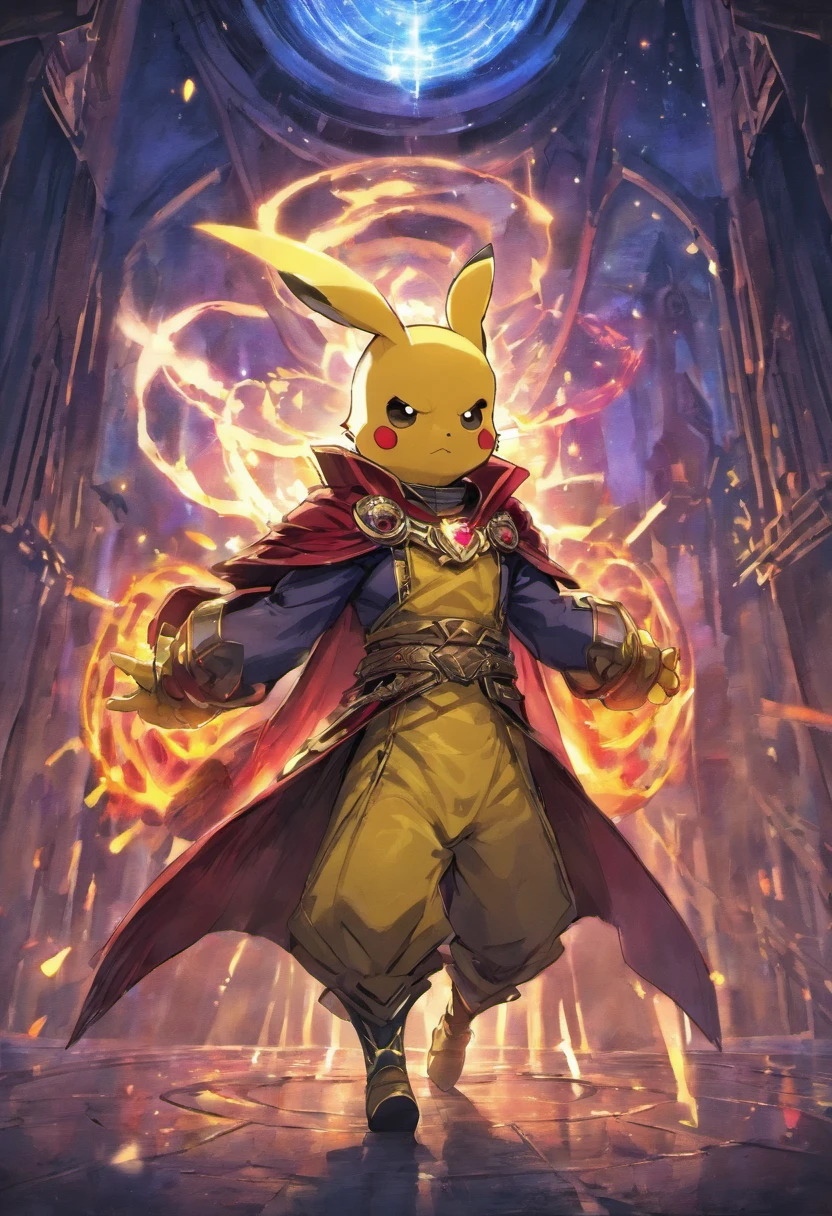 picachu usando a armadura do homem de ferro dr. strange