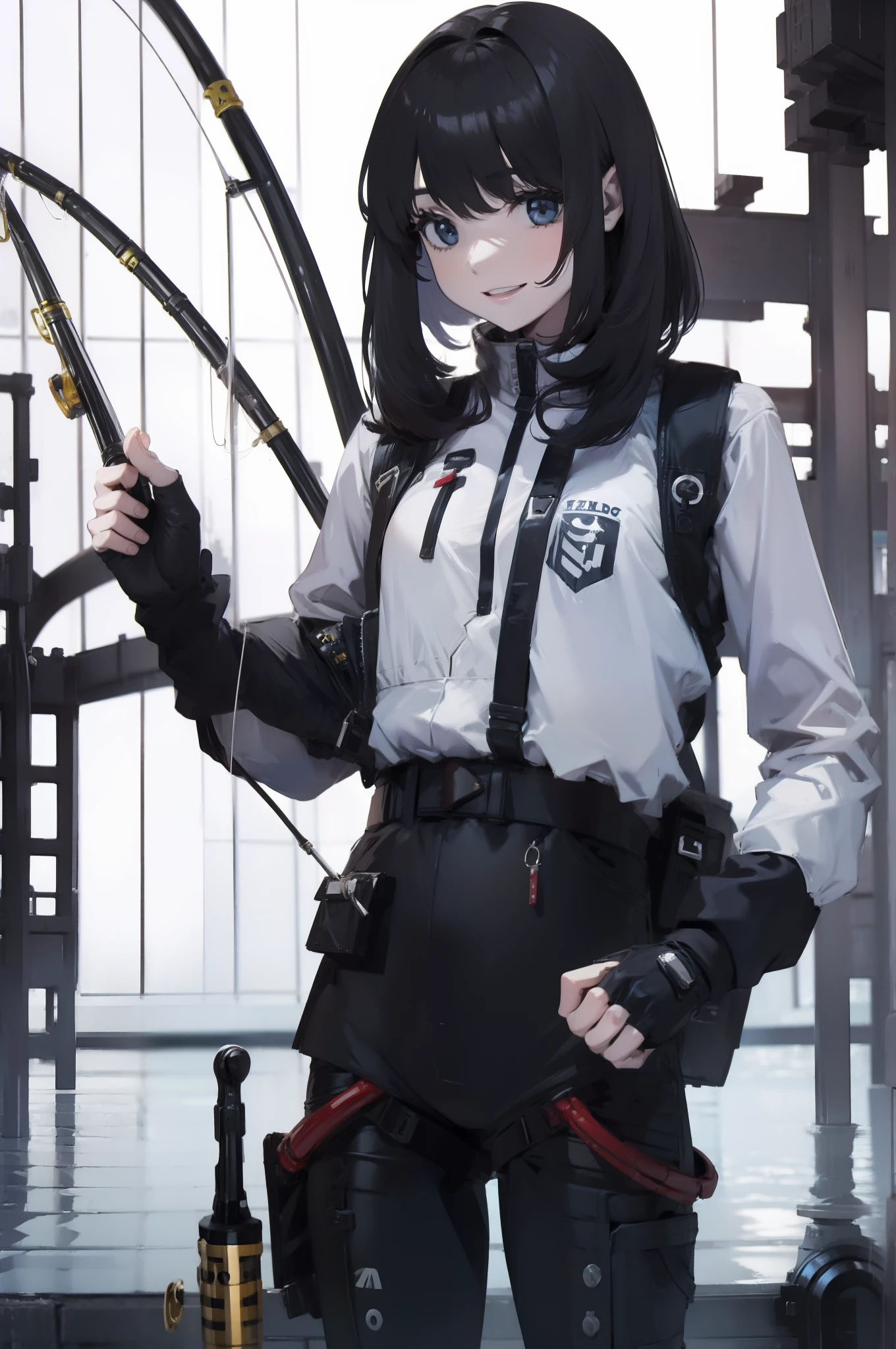 Right hand holding a fishing rod