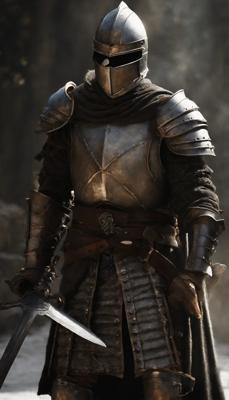arafed knight in armor with a sword and shield in a dark room, knight in armor, fantasy knight, full portrait of magical knight, fantasy warrior in full armor, armored warrior, portrait of knight, armoured warrior, armored knight, evil knight, dark souls knight, painting of a knight, the dark souls knight, knight, fantasy paladin, holy crusader medieval knight