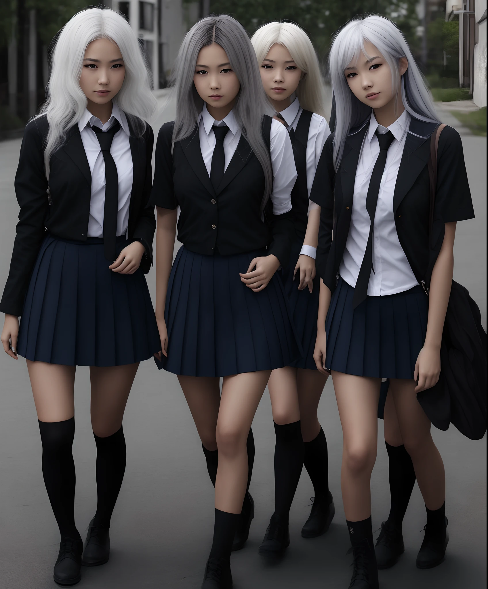 nakeness，White hair，girls