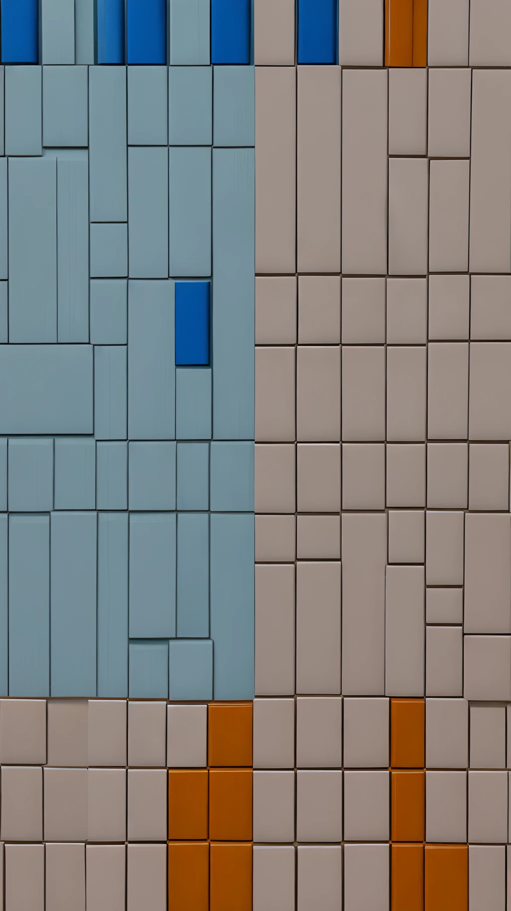 Two identical pictures side by side, the left one is made of mosaic blocks with different resolution and tint, the right one has different level of blue applied.