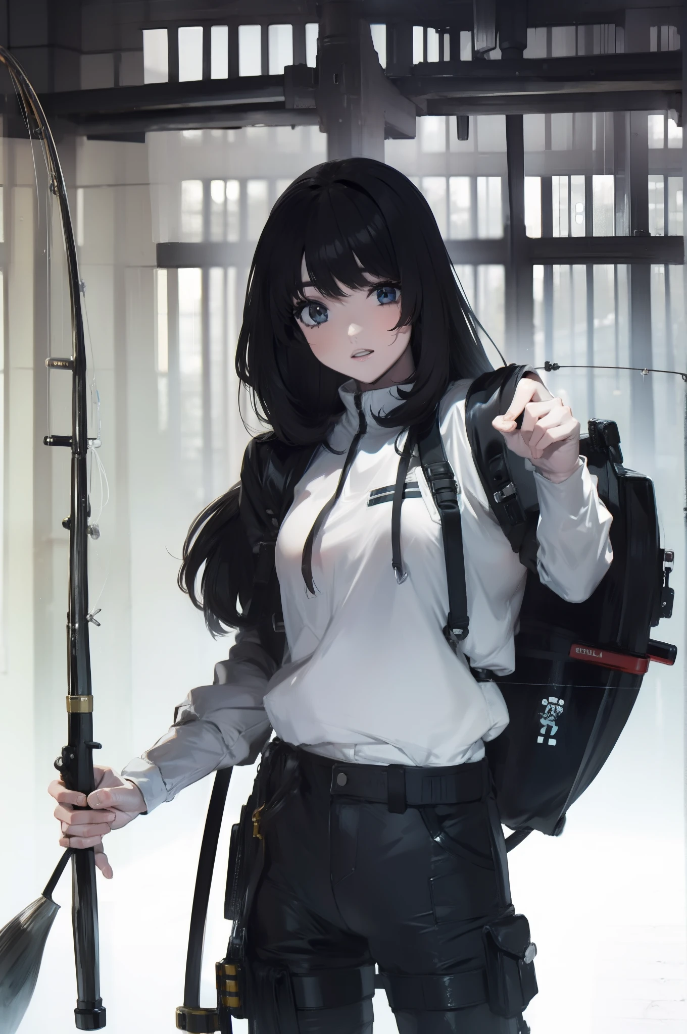 Right hand holding a fishing rod