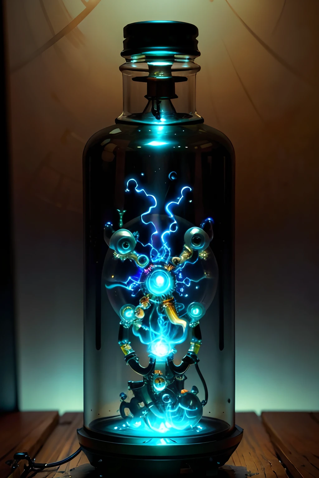 teslapunkai。steampunkai。A lighting device that emits light by a mysterious principle。Beautiful pale discharge in a glass tube。