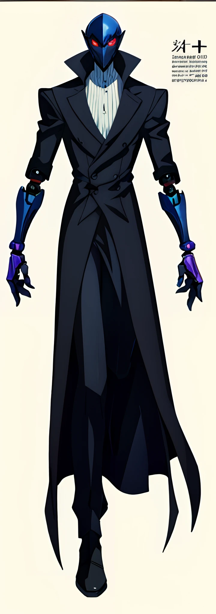 Concept art, 1person, Humanoid-robotic creature Persona4/5 style creature, androgynous slender humanoid figure with long, flowing silver hair and pale skin, 
They are wearing a black cloak that billows around them like smoke, Robotic stylized mask, 
Carrying in its hand a hourglass filled with swirling miraculous sand, (Masterpiece), ultimate HD, 8K Ultra-HD, robotic-demonic combined style, Persona style, Persona demon creature, SMT creature, Video Game Concept Art