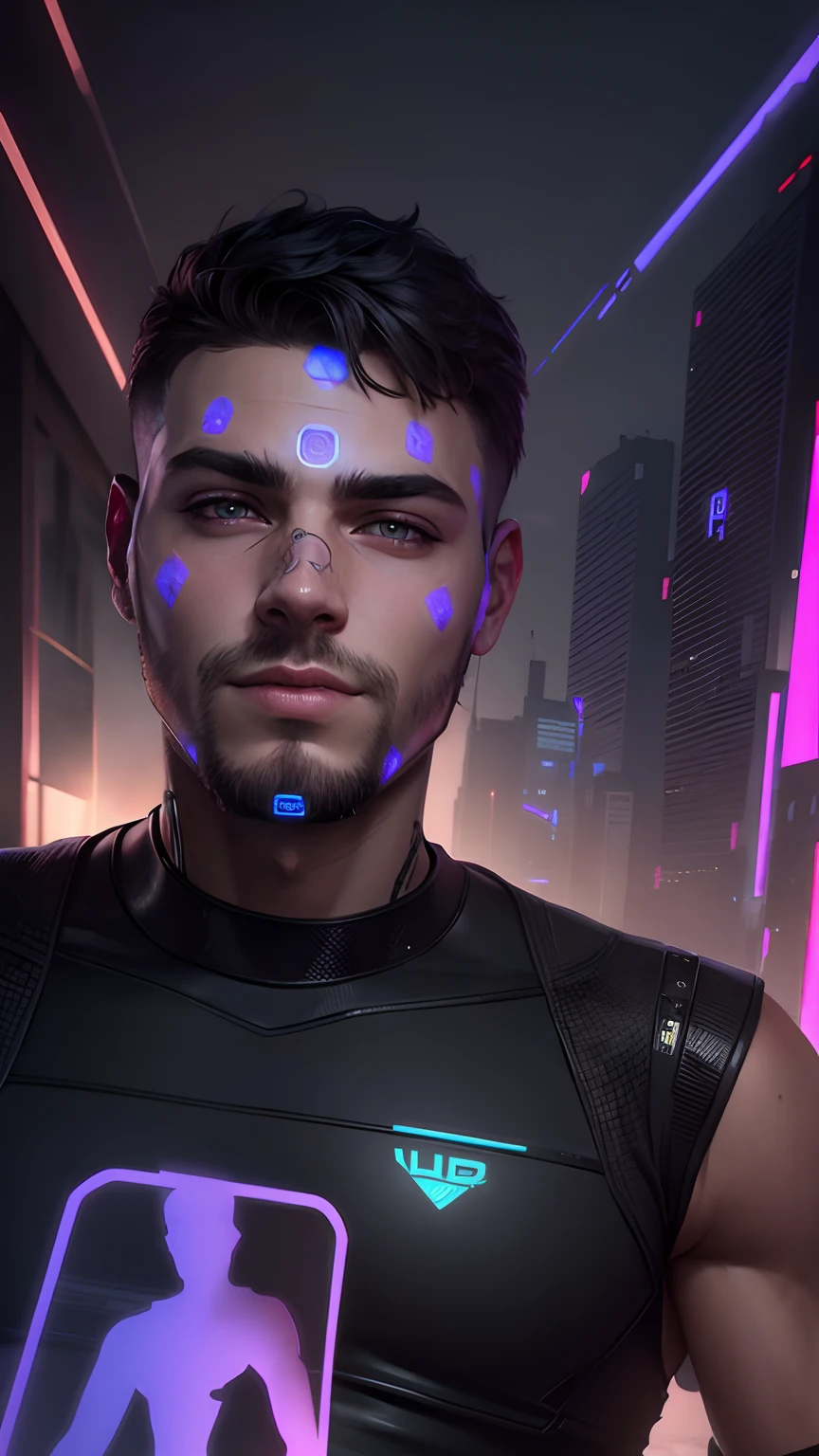 Change background cyberpunk handsome boy, realistic face, 8k, ultra realistic,