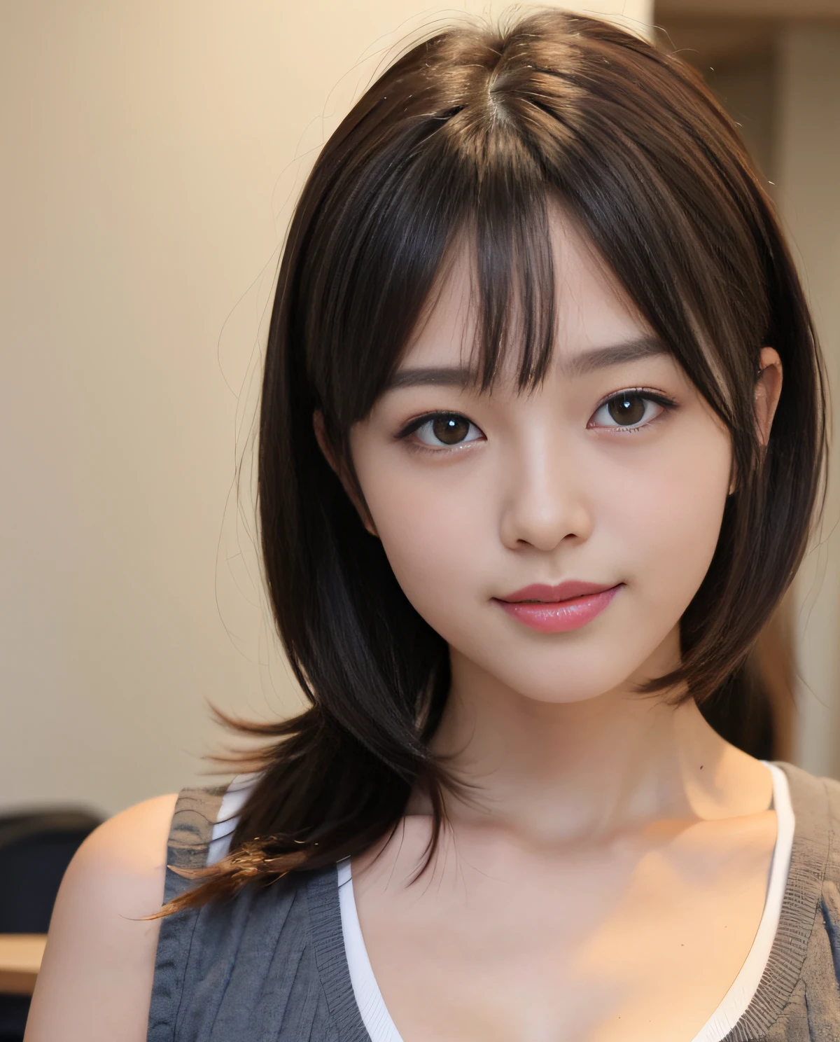 (Realistic, Photorealsitic:1.37), unbelievable Ridiculous, (Insanely detailed:1.3), 8K, (masutepiece), (Best Quality:1.4), (超A high resolution:1.2), (Raw photo:1.2), (Unity 8k壁纸), 1 nogizaka girl, utterly cute, (a beauty girl:1.35), (15yo student:1.4), (High school students), White lingerie, Perfect Anatomy, an exquisitely detailed and beautiful face and eyes and skin, Detailed shine hair, medium breasts, Smile at the camera, Cowboy Shot, the way from school to home, hyper detailed background, Professional Lighting