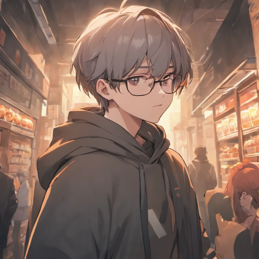 arafed man in a gray hoodie and glasses holding a donut, romain jouandeau, adrien girod, alexandre bourlet, alexandros pyromallis, silvain sarrailh, mateo dineen, headshot profile picture, Vincent Maréchal, kacper niepokolczycki, thierry doizon, mickael lelièvre