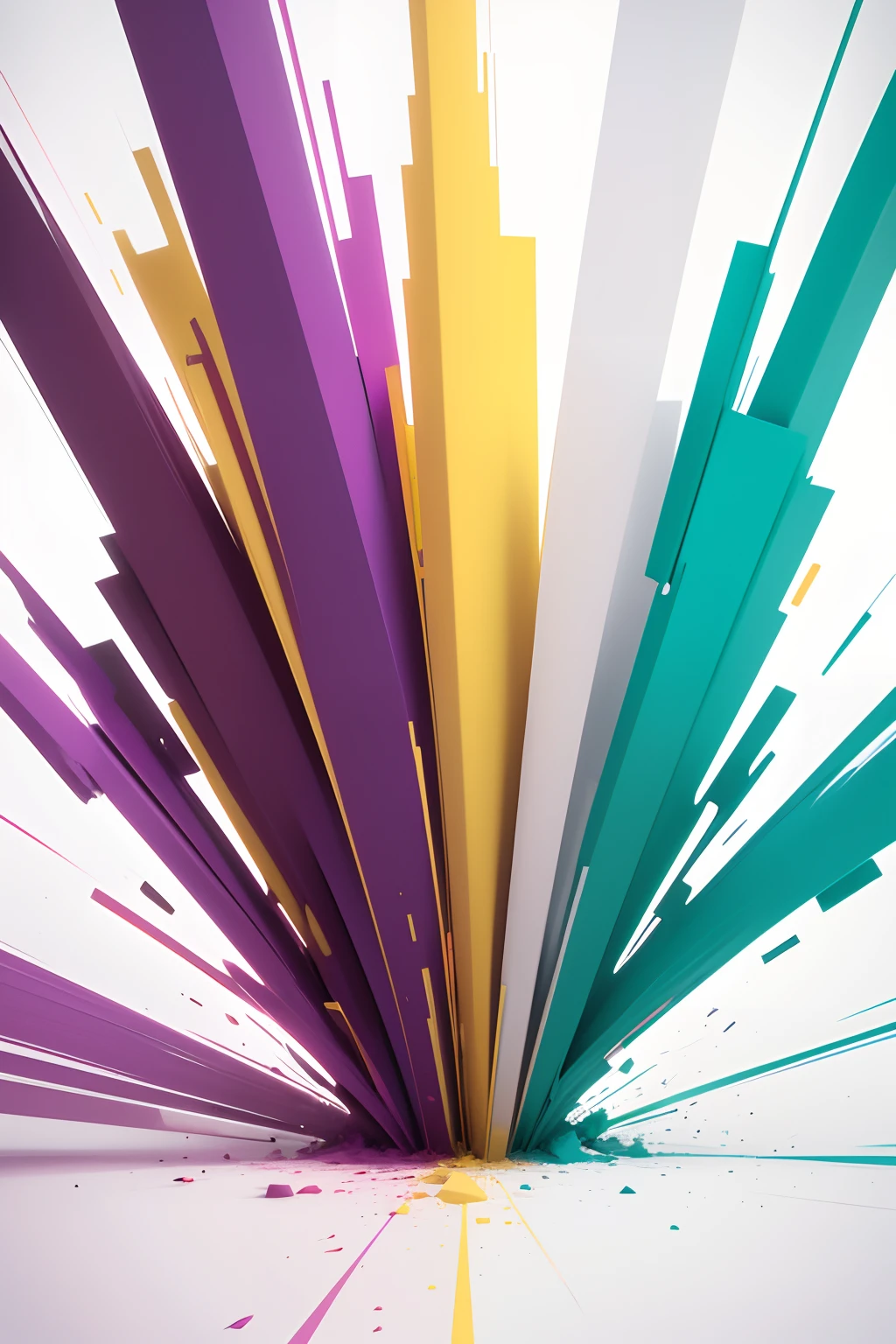 (best quality,highres),colorful minimalist art,white background,abstract,pink, purple, green and yellow color accents,vibrant colors,playful composition