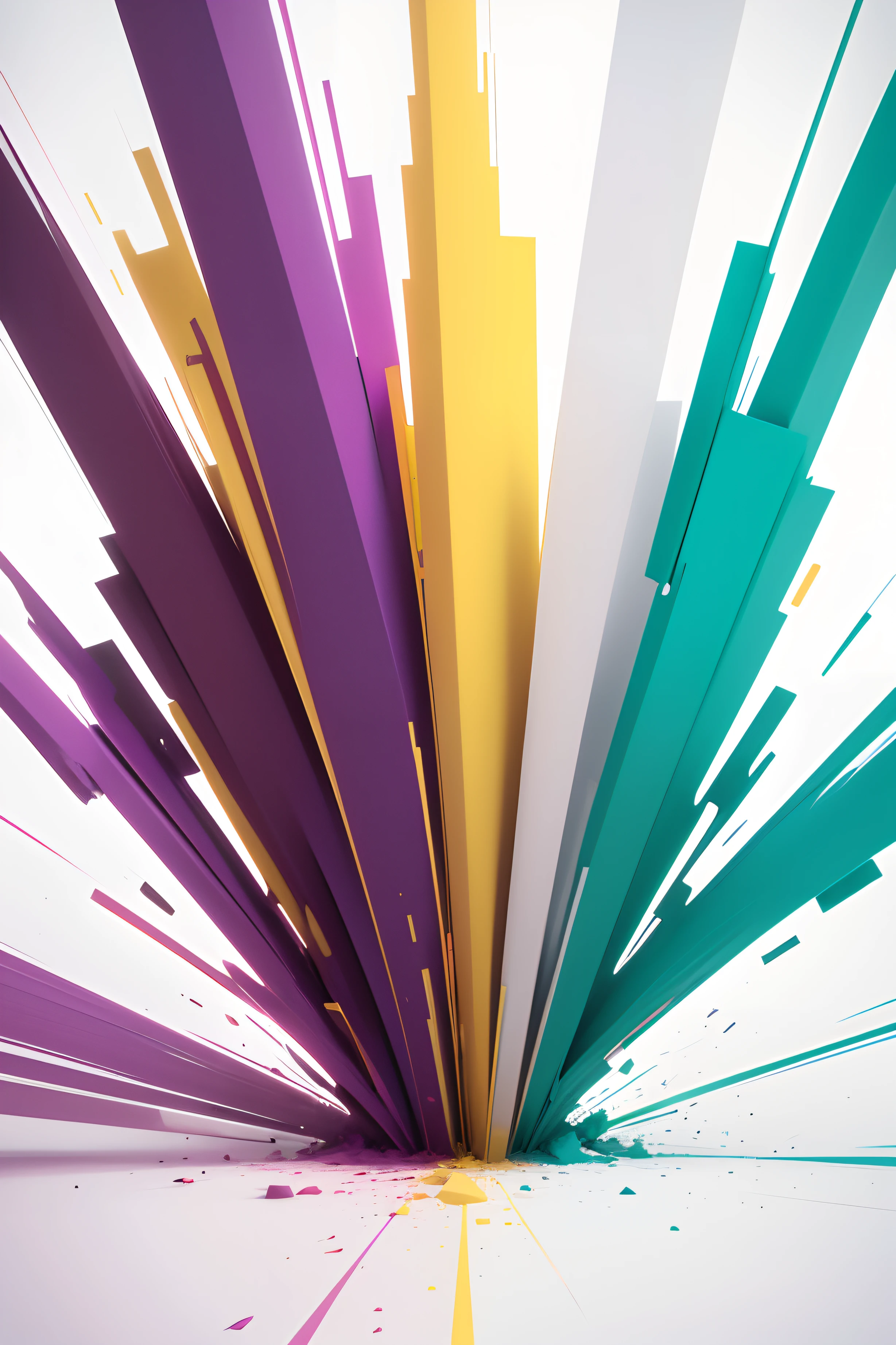 (best quality,highres),colorful minimalist art,white background,abstract,pink, purple, green and yellow color accents,vibrant colors,playful composition