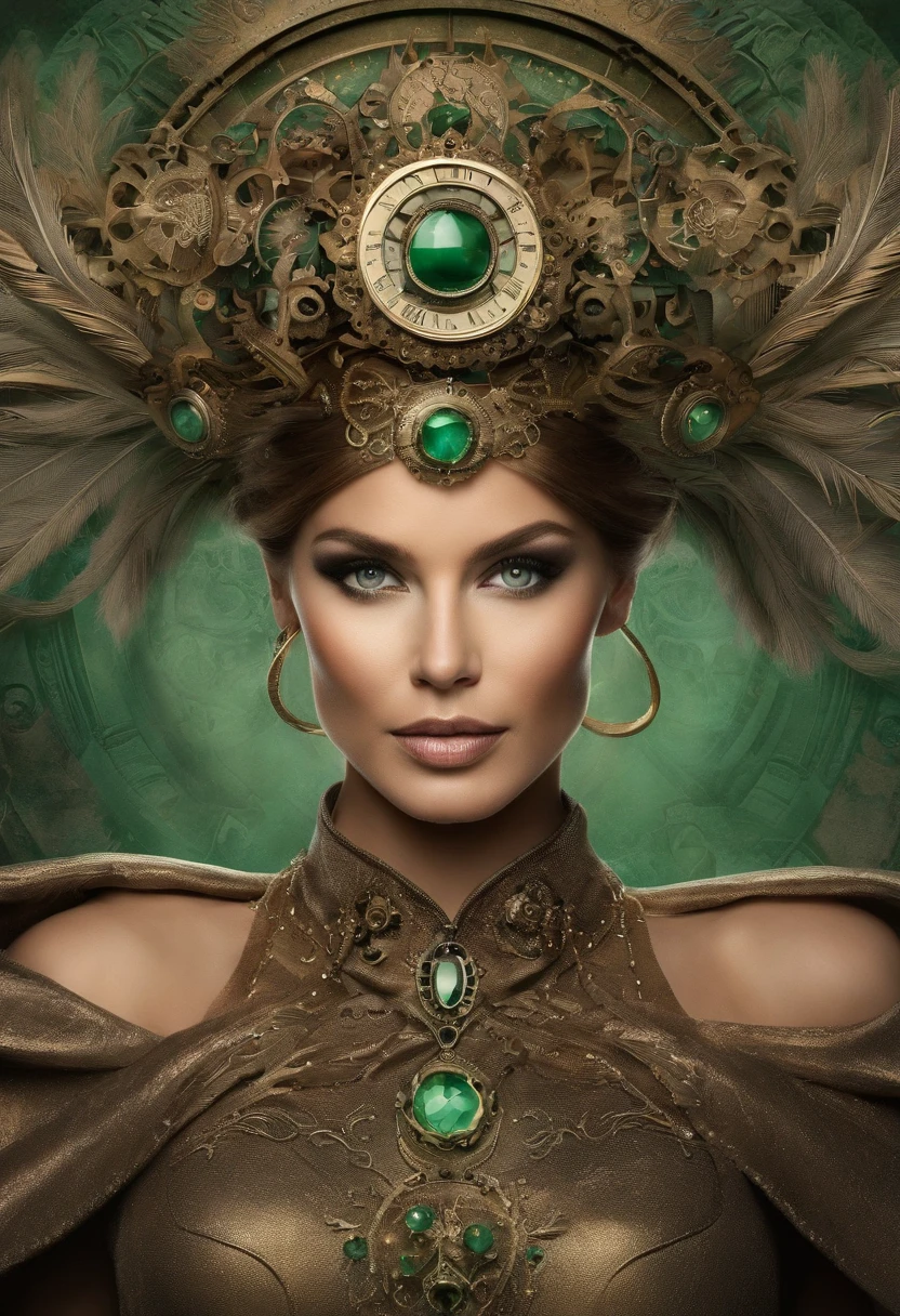 Vintage style fantasy, Masterpiece, Magnificent art, Best quality, 1girll queen, Close up Melania Trump, real fur coat, Winter weather, symmetrical and hyper detailed face, Silky skin like peach silk, Energetic and aggressive green eyes, culptural body, (spark of light: 0.7), Adobe illustration, Trend on Artstation, 8K, HD, hyper HD, Cool soft lighting, --q 500 --s 100, -((( worn out,toppless)))