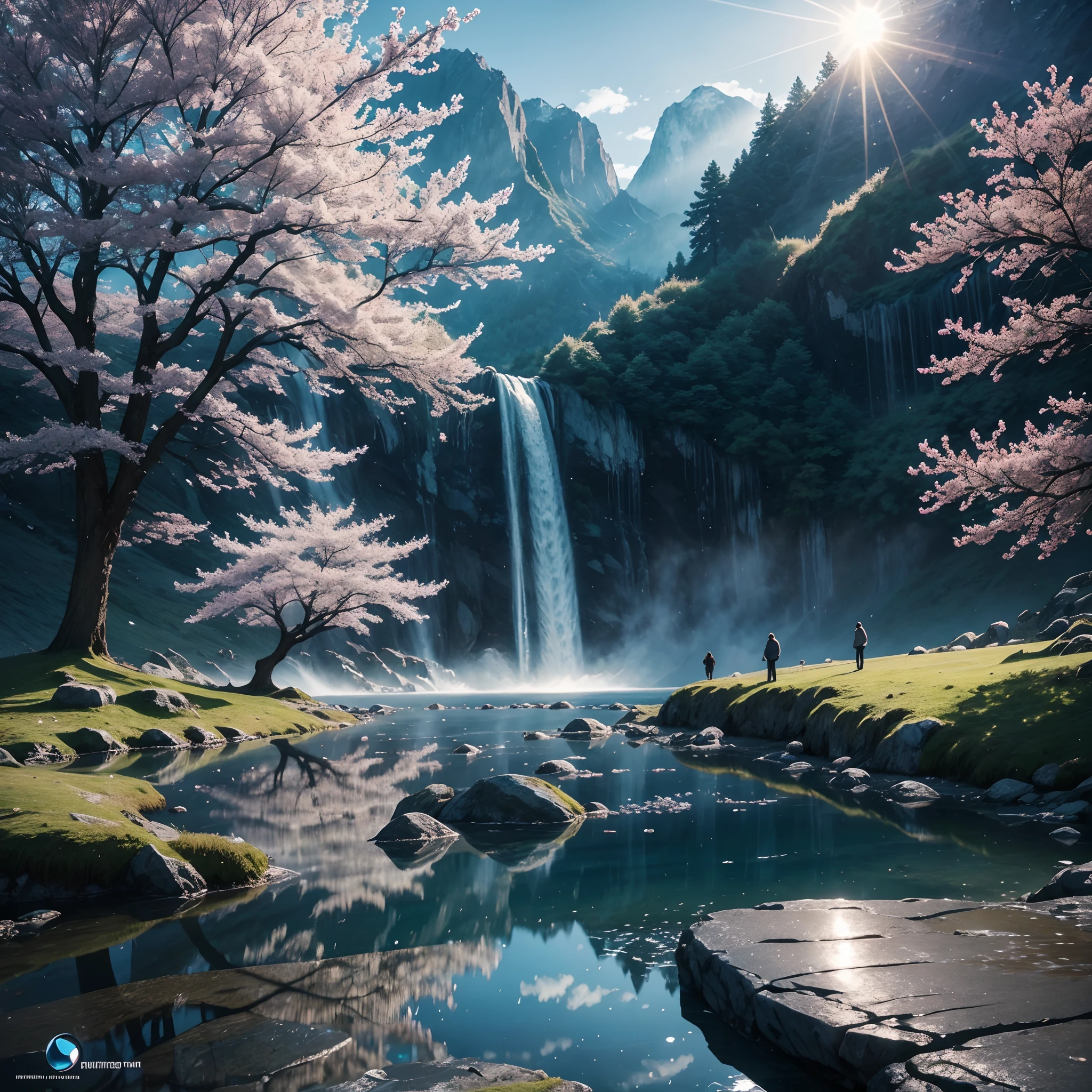 （HighestQuali，astonishing detail：1.25），mont，（Mist：0.9），（waterfallr：0.8），（the cherry trees：1.3），（cinematic compositions：1.3），（dream magical：1.3），hoang lap，Blue Flame，Plasma，Particle effect，Crystal clear texture，stone monument,（Skysky），the space，starrysky,Skysky，galaxias，illuminating，llight rays，dynamic angle，depth of fields，Light，Reallightandshadow，diffused reflections，