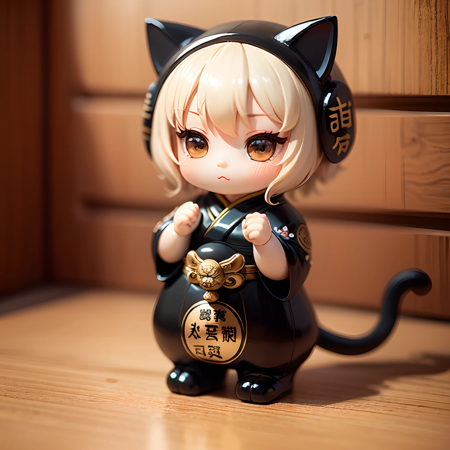 ​masterpiece、top-quality、ultra-detailliert、(Chibi Maneki's Daughter:1.2)、Cat Pose、