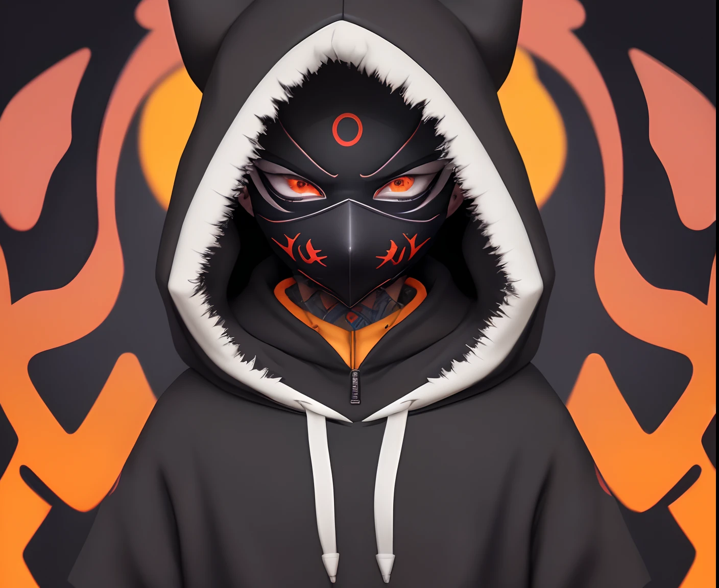 a close up of a person wearing a mask and a hoodie, discord profile picture, 🚀🚀🚀, nft portrait, discord pfp, 2d icon, devianart trending, trending on devianart, typical cryptocurrency nerd, trigger anime artstyle, 🔞🤡, digtal art, by Kanbun Master, avatar image, digital 2 d