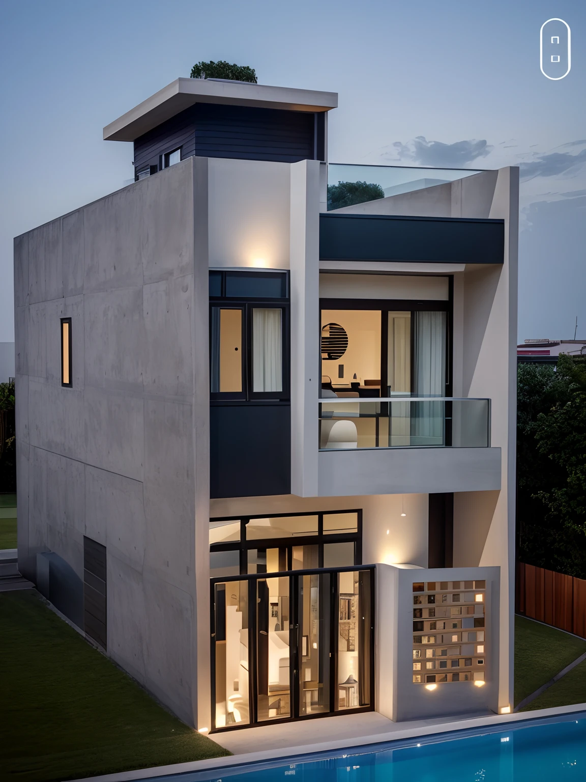arafed modern house with a balcony and a balcony on the second floor, arhitectural shot, award winning modern design, award winning contemporary, exterior photography, ultra modern, acclaimed masterpiece, contemporary, contemporary house, architectural shot, award-winning render, render to resolute perfection, award-winning masterpiece, modern look, neo - classical, neo-classical