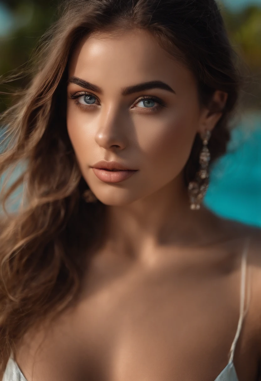 Best quality, masterpiece, high resolution, physically based rendering, (realistic, photorealistic: 1.37), 1girl, wearing black bikini, no pants, pretty face, black hair, looking at the audience, shy, smiling, big eyes, pretty face, body, split thighs, medium chest, deep cleavage, white liquid on chest, wet chest, realism, white studio interior, pure white background, edge lighting, two-tone lighting, (high detail skin: 1.2), 8k UHD, High quality, volumetric lighting, photo, high resolution 4K, 8k, blurred background