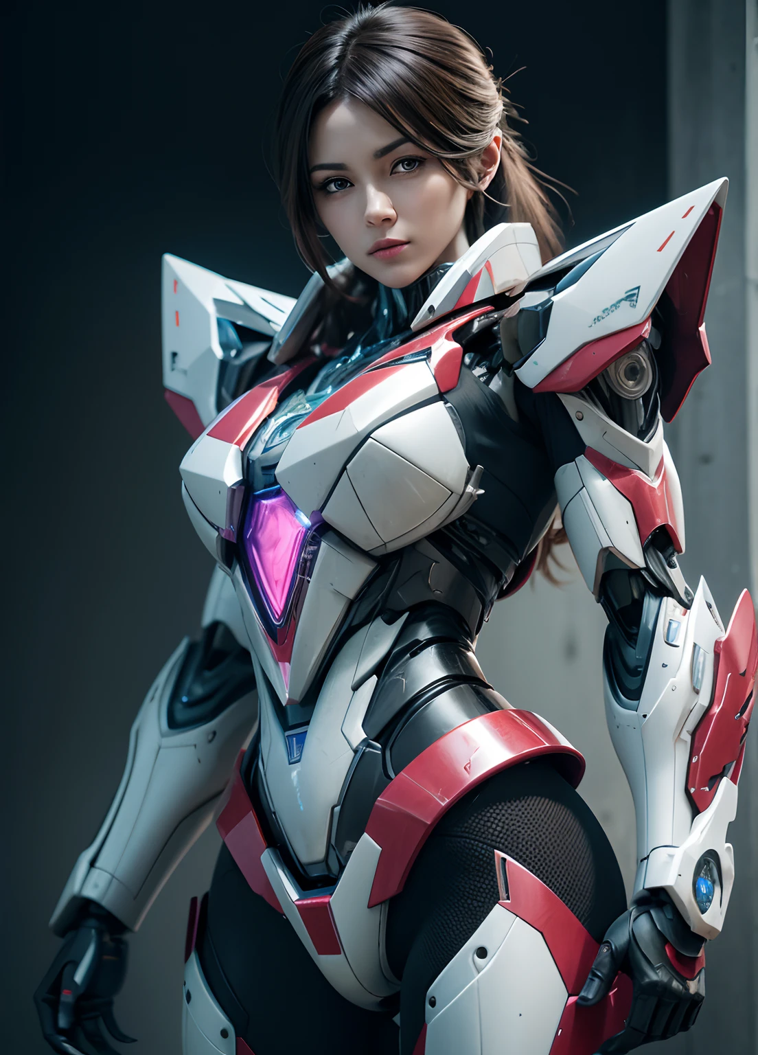 Textured skin, Super Detail, high details, High quality, Best Quality, hight resolution, 1080p, hard disk, Beautiful,(Elita One),beautiful cyborg woman,Mecha Cyborg Girl,Battle Mode,Girl with a Mecha Body,She wears a futuristic Transformers mech,Fulll body Shot,A powerful cyborg woman, sleek and futuristic, with advanced mechanical augmentations that enhance her strength and capabilities.