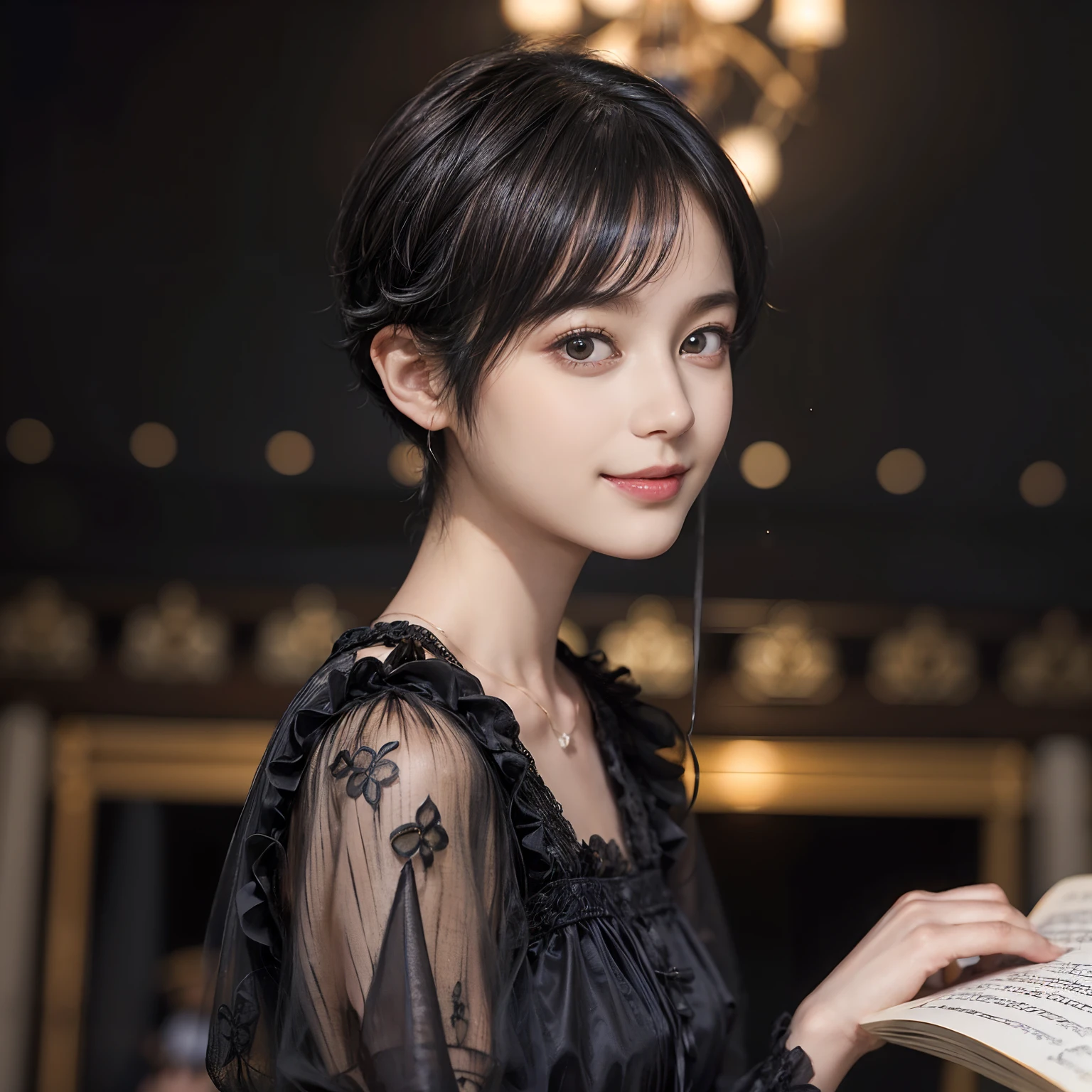 05
(trickart), (trompe l'oeil), Wonder Painting, Maurits & eats, shah, (Maurice Escher), (Black Shorthair:1.3), (a 20 yo woman), (A hyper-realistic), (masutepiece), (8KUHD), Beautiful woman, A smile