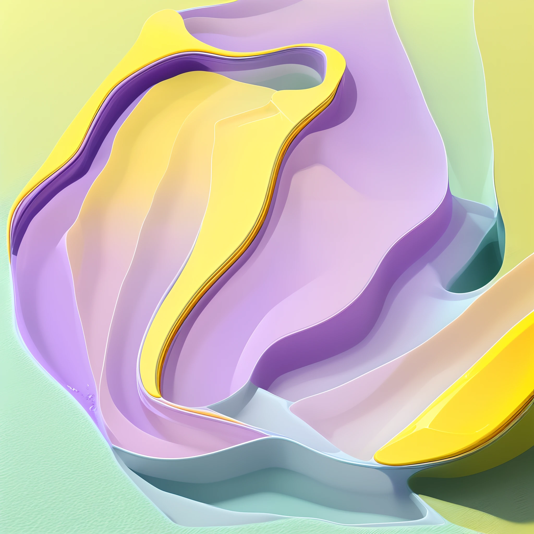 The contour is sharp,Transparent and clear staggered water flow,The shape of the water flow follows the structure of the color blocks in the bars in the original diagram,amarelo,purpleish color