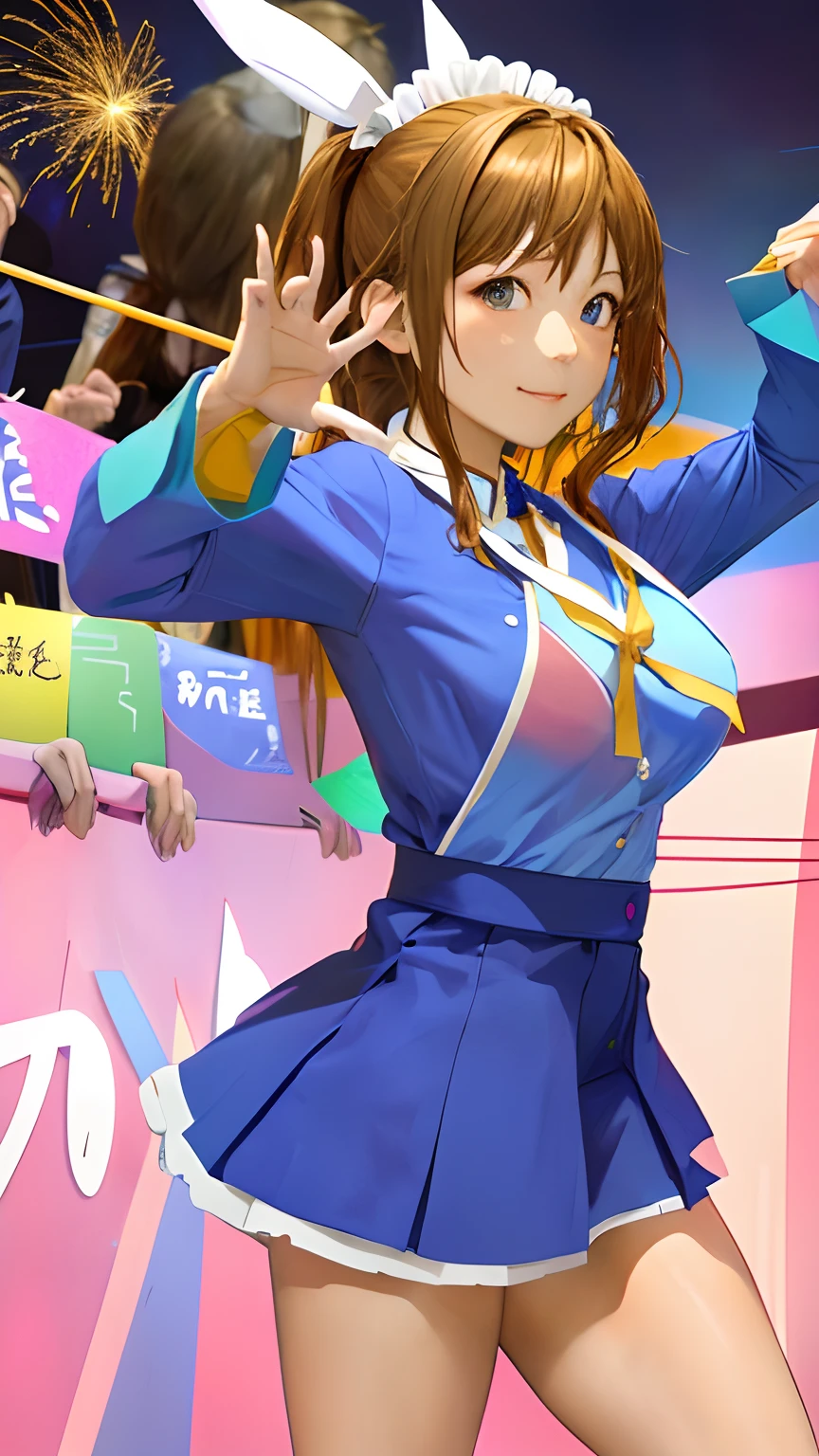 (masterpiece、top-quality、hight resolution、Official art、Beautifully Aesthetic:1.2)、(1girl in)、ighly detailed、(Photorealsitic:1.4)、((◯◯Hair:1.3)), (◯◯Color hair:1.4), Realistic、colourfull、highestdetailed、face perfect、A hyper-realistic, The upper part of the body、3D顔, nffsw、(doa:1.3)、(Maids:1.2)、intergalactic、(light streaks)、striking visuals、(Dynamic streaks、Bright trajectory:1.2)、vivd colour、