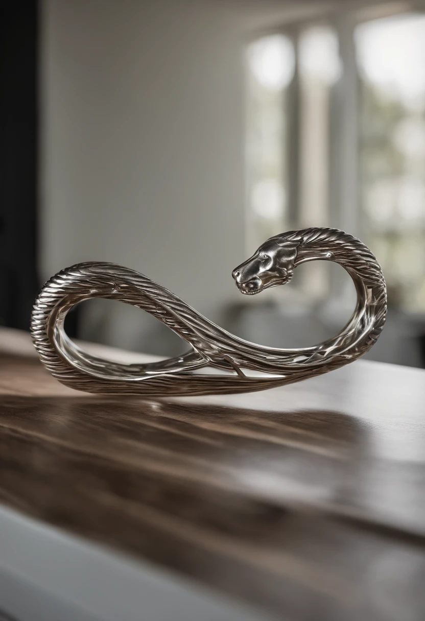 A metal dog bone-like stretch specimen,Its length is 5mm,The width is 1.41mm,The thickness is 10mm,It is placed on a stainless steel table,The background is a white wall,The light comes from the top left,Show the full picture of the dog bone sample