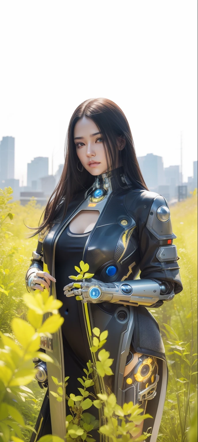 Centered portrait of an ultra detailed Mechanical Cyberpunk Female Android, looking into the camera, intricate, elegant, super highly detailed, smooth, sharp focus, no blur, no dof, extreme illustration, Unreal, full body (details), full body very detailed