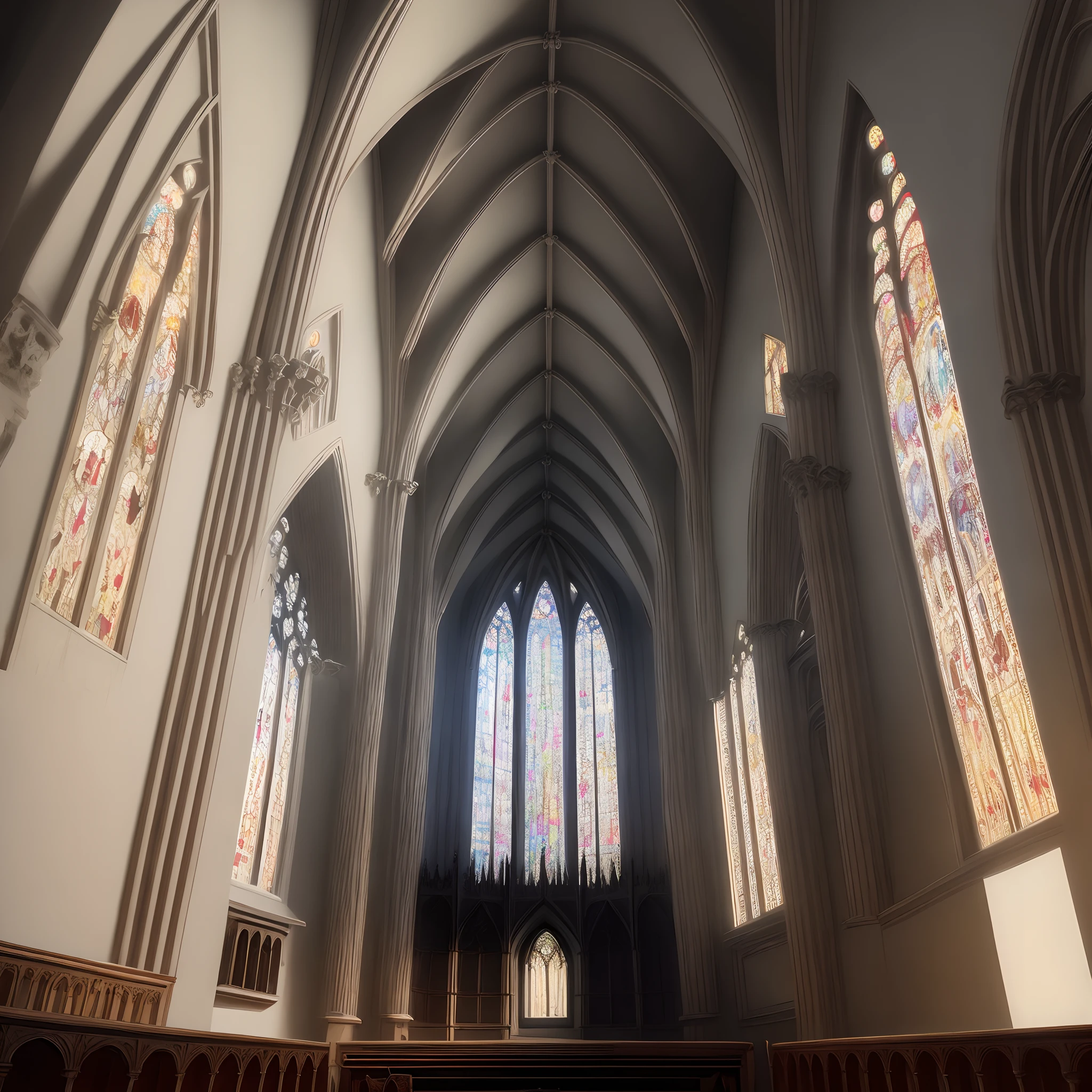 gothic architecture interior stain glass