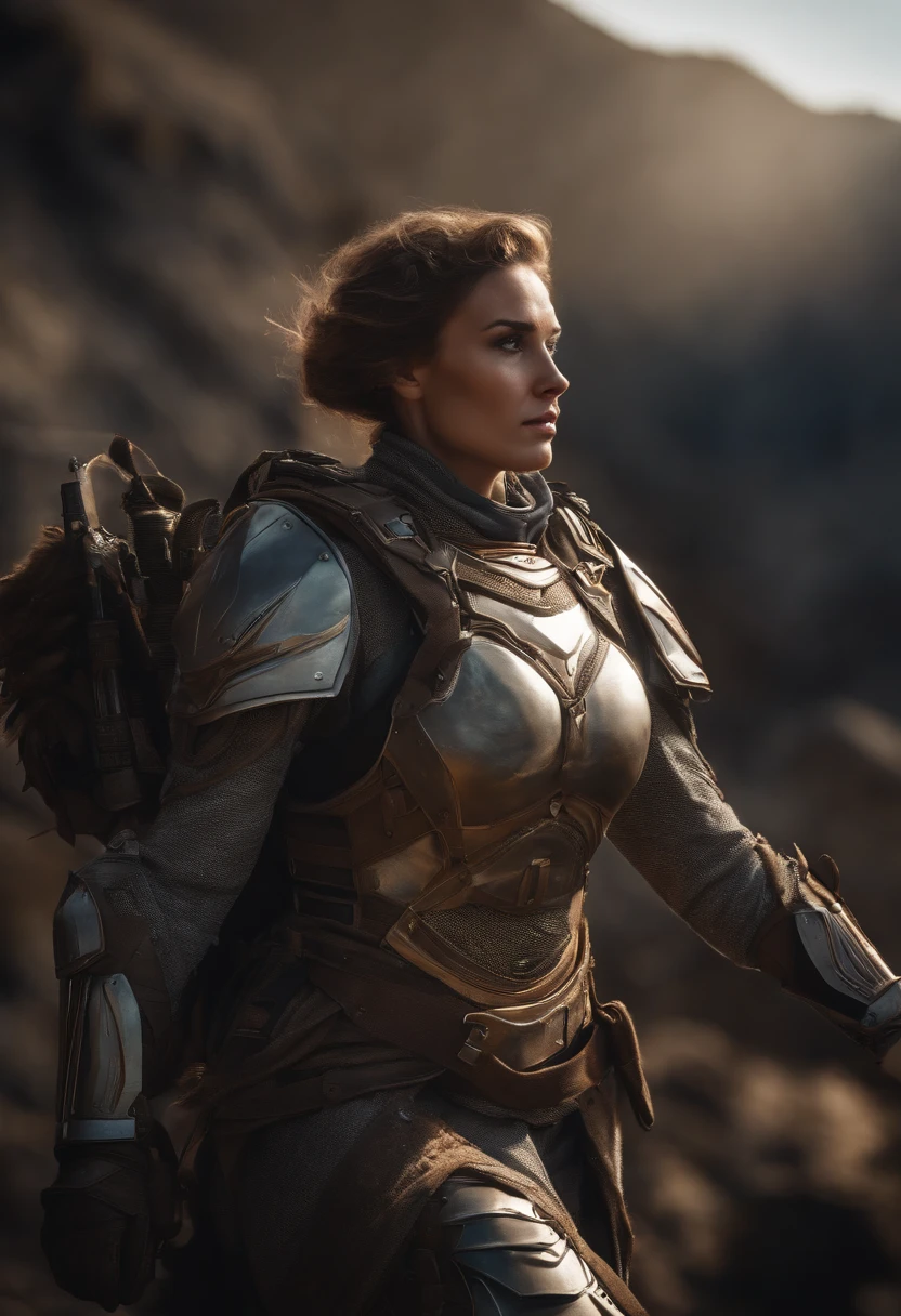 Wide-angle, whole-length, A (A beautiful Valkyrie) In his arms was a sleeping male soldier in a modern combat suit, Fly to Valhalla, After (Glorious battle, Epic), Incredible, in awe, Beautiful, Highly detailed, Carefully drawn facial features, Highest quality, Divine, The prism is similar in color, Dynamic composition, Delicate, Cinematic lighting, exalted, Striking scenes, sharp and crisp image, Ultra photo realsisim, (Petals in the air)
