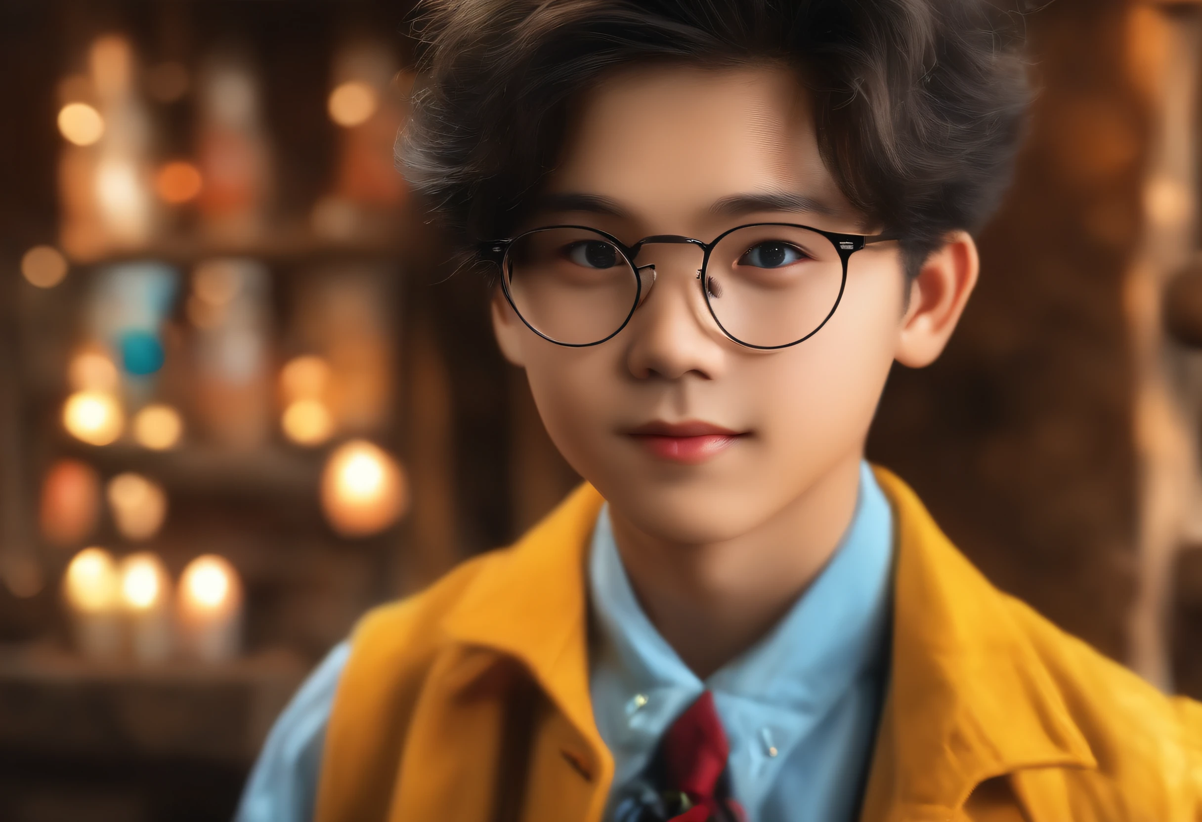 (Digital Art), (pop-art), (Phenomenal art), (Gorgeous Desinger+Extreme quality:1.4), (nffsw+), Light Painting, Vibrant colors, Masterpiece Art, Boy with colorful eyes, In different colors, Both are bright colors, diverse, Heterochromia, Highlighted eyes, different color, (Background of the rustic art scene in Wlop:1.5) Two high school boys are standing and having a conversation。japanese hight school uniform、I'm wearing a school run。One had dyed blonde hair.、I don't wear glasses。The other has black hair、I'm a nerd with glasses。Both of them are Japan。The blonde boy doesn't wear glasses。