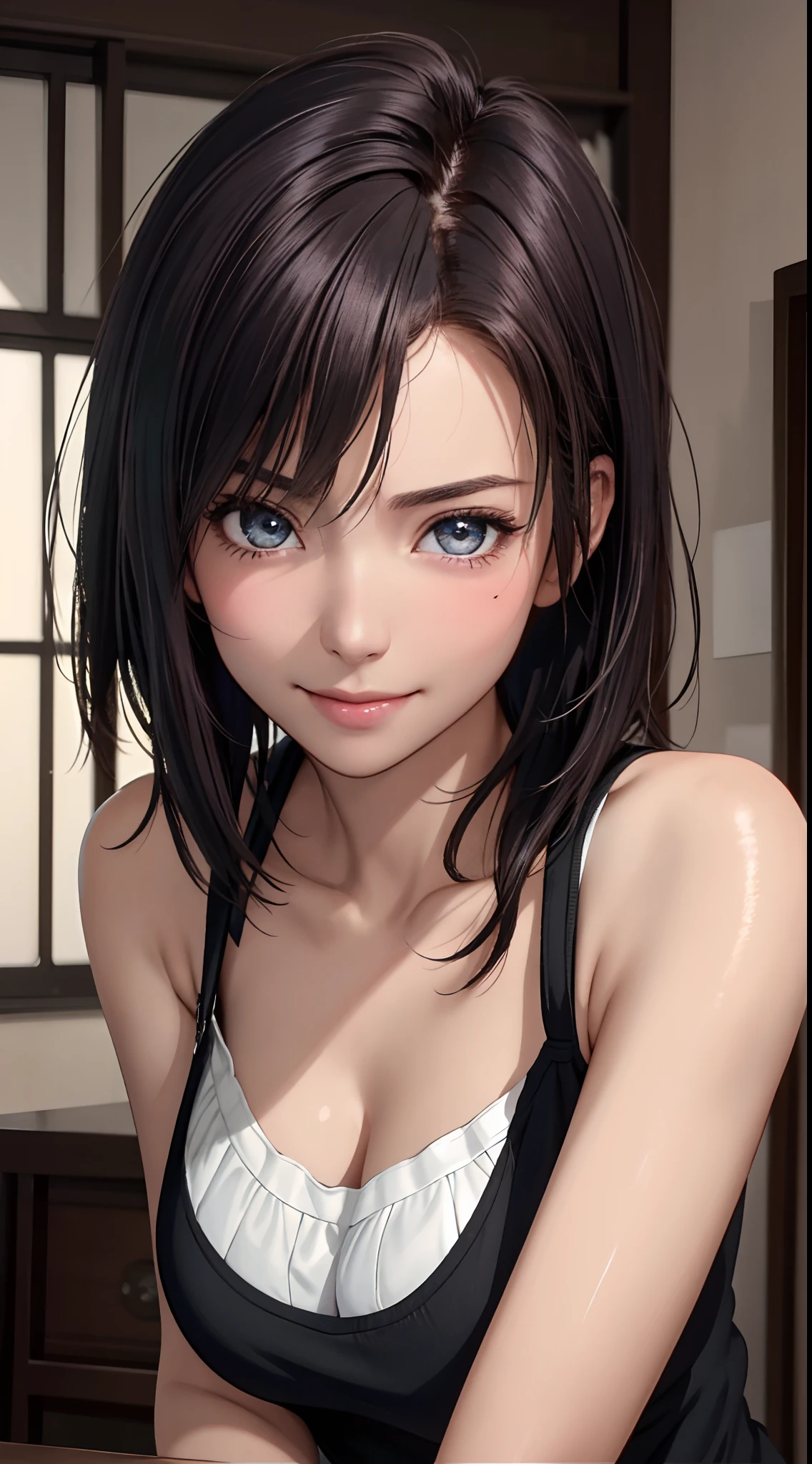 Long winded [Blue-black:.3] hair,View your viewers,nude, (masterpiece:1.3), (8k, Realistic, RAW Photos, highest quality: 1.4), Japanese, (One girl), Beautiful Face, (Realistic Face), (black hair, short hair:1.3), beautiful hairstyle, Realistic eyes, Beautiful fine details, (Realistic Skin), Beautiful Skin, Charm, Ultra-high resolution, Ultra-realistic, Very detailed, Golden Ratio,、Perfect body、highest quality