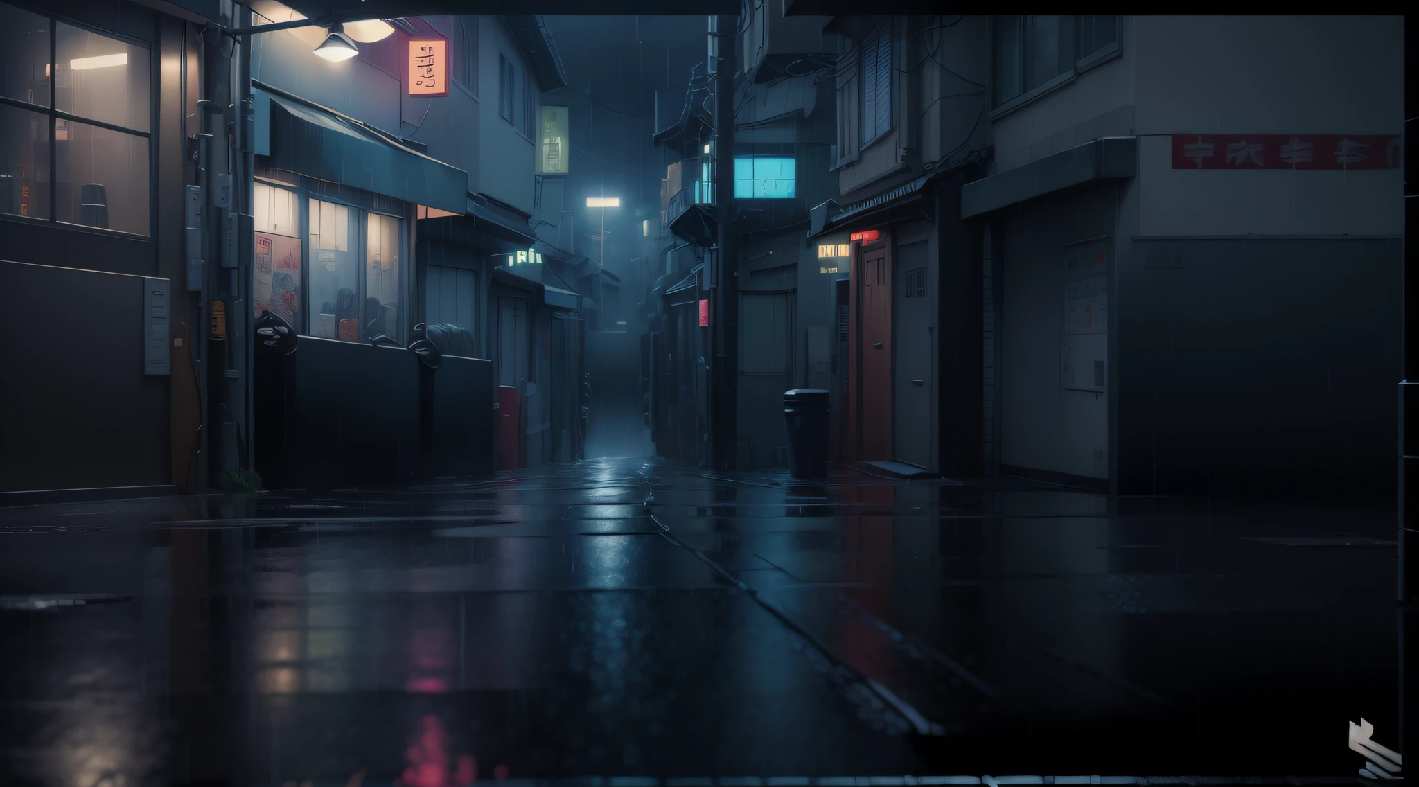Dark anime scene, rain. ultra - detailed, Streets with rain, Pixel rain,, Pixelate rain, Street in the rain at night, Defeated streets， neo noir style, rainy city at night, concept-art,. concept-art, digital rain，style of anime