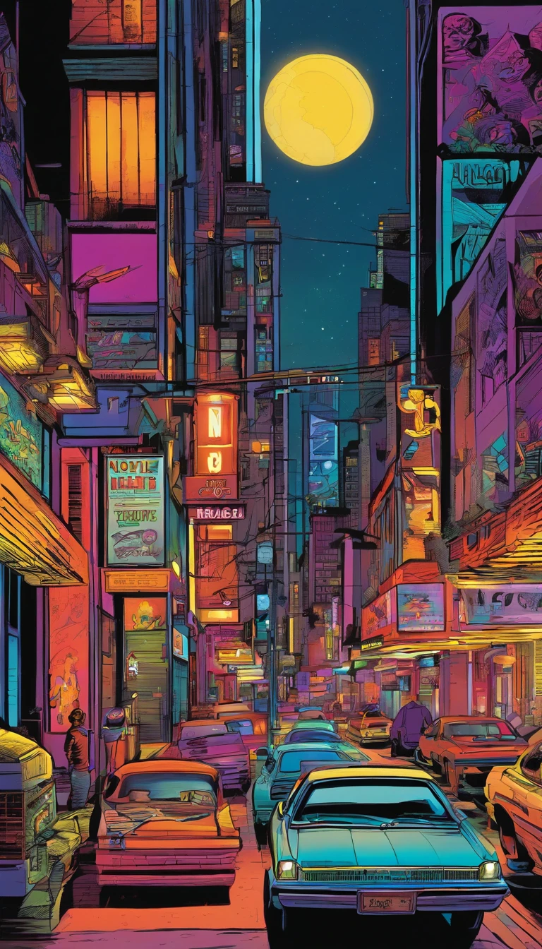 Wallpaper, neon, noite, anos 80, letreiros, cidade a noite