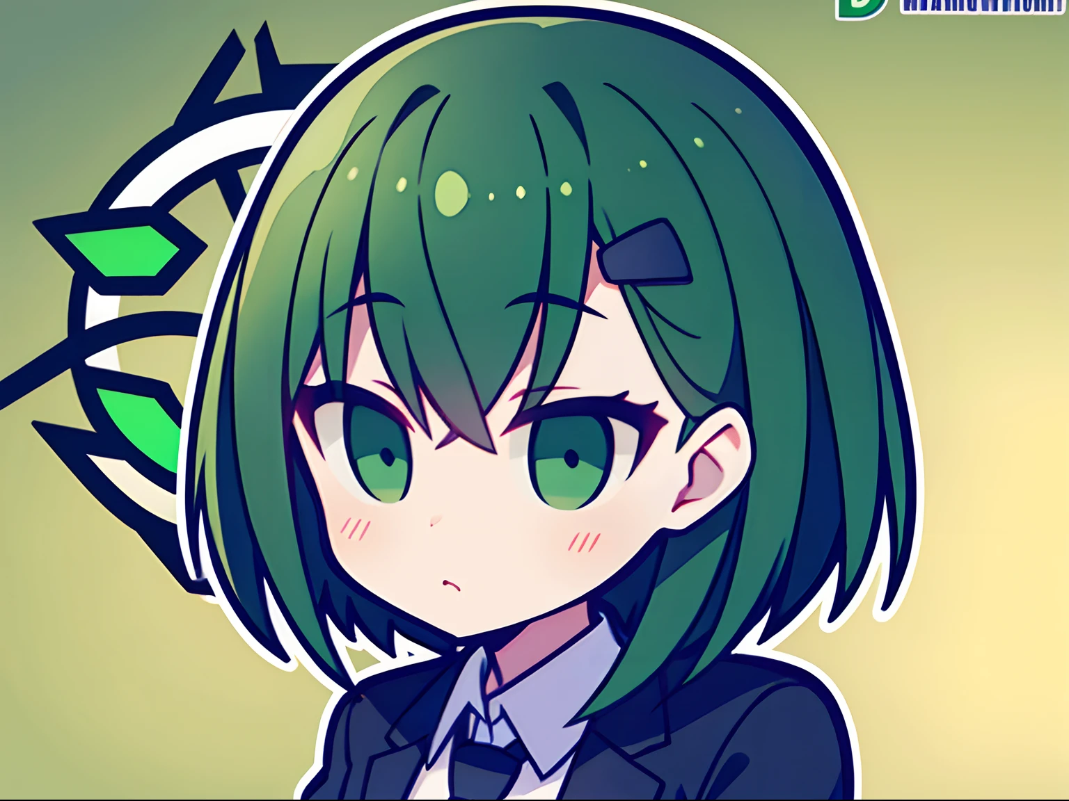 The logo of the car tuning company、Girl in suit with short green and black hair
