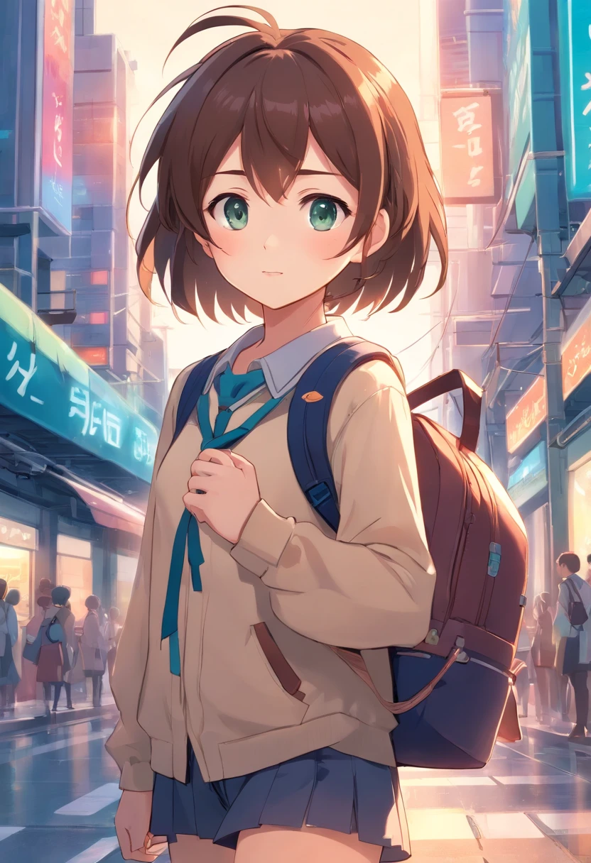 Close-up of cartoon character holding backpack, anime chibi, Chibi Girl, Chibi Art, pretty anime girl, chibi anime girl, anime chibi, Non-pixiv digital art, Pixiv Contest Winner, Nice anime, pixiv, ami, Hatsune's Friend, kawaii chibi |, Advanced Digital Chibi Art, girl loli, cute character, Cute art