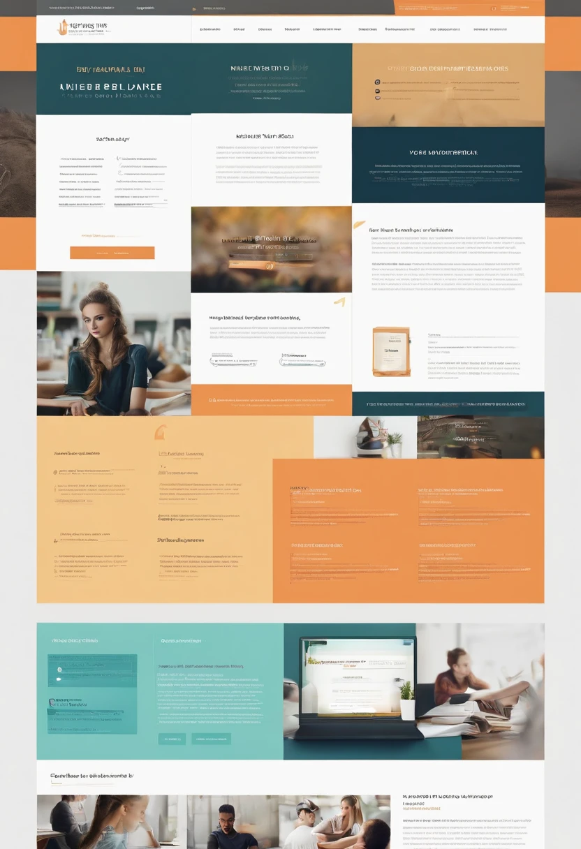 Website design for students to prepare for exams of modern stylish youth minimalism
